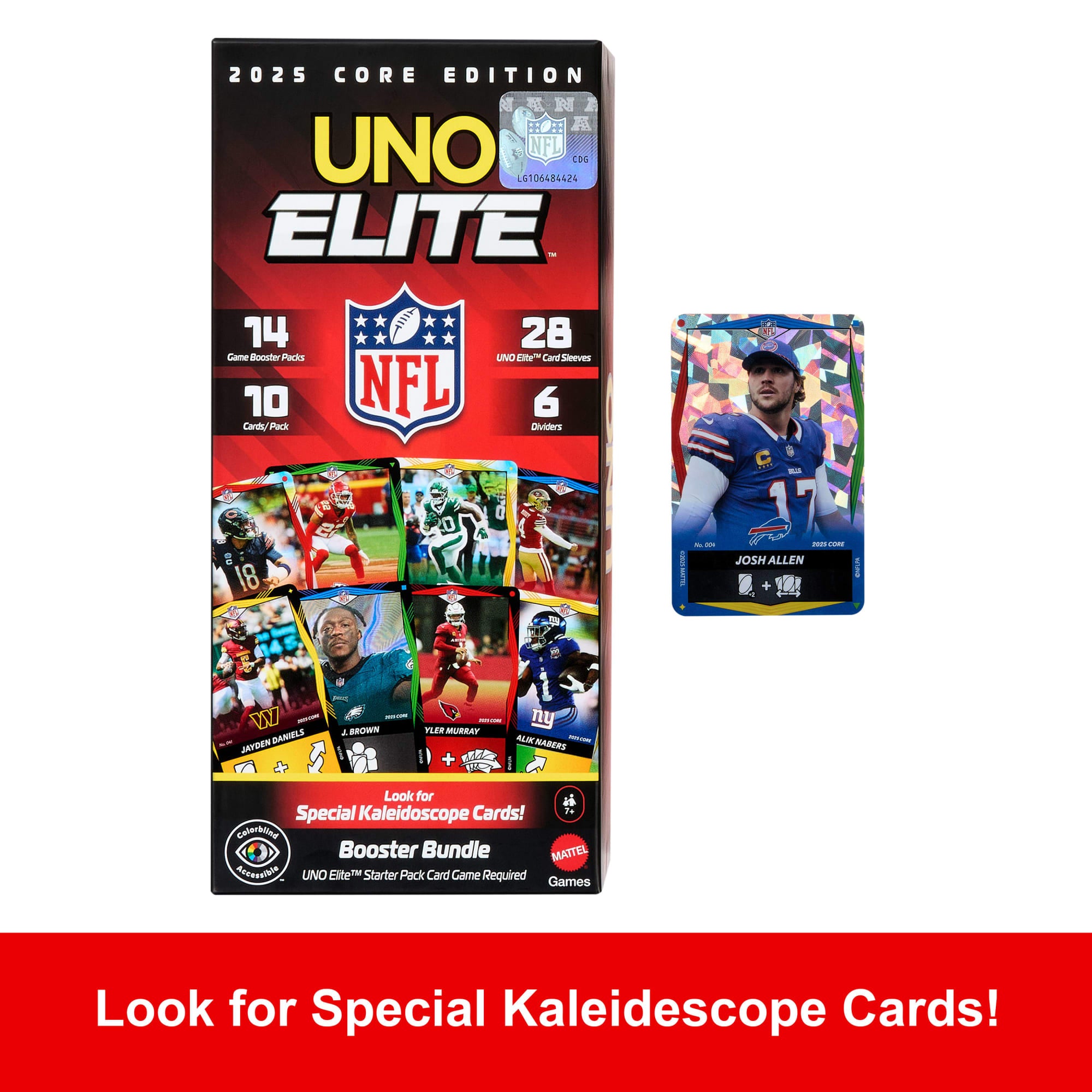 UNO Elite NFL Booster Bundle Set With 140 Elite Action Cards. 2025 Core Edition (Players May Vary) - Image 5