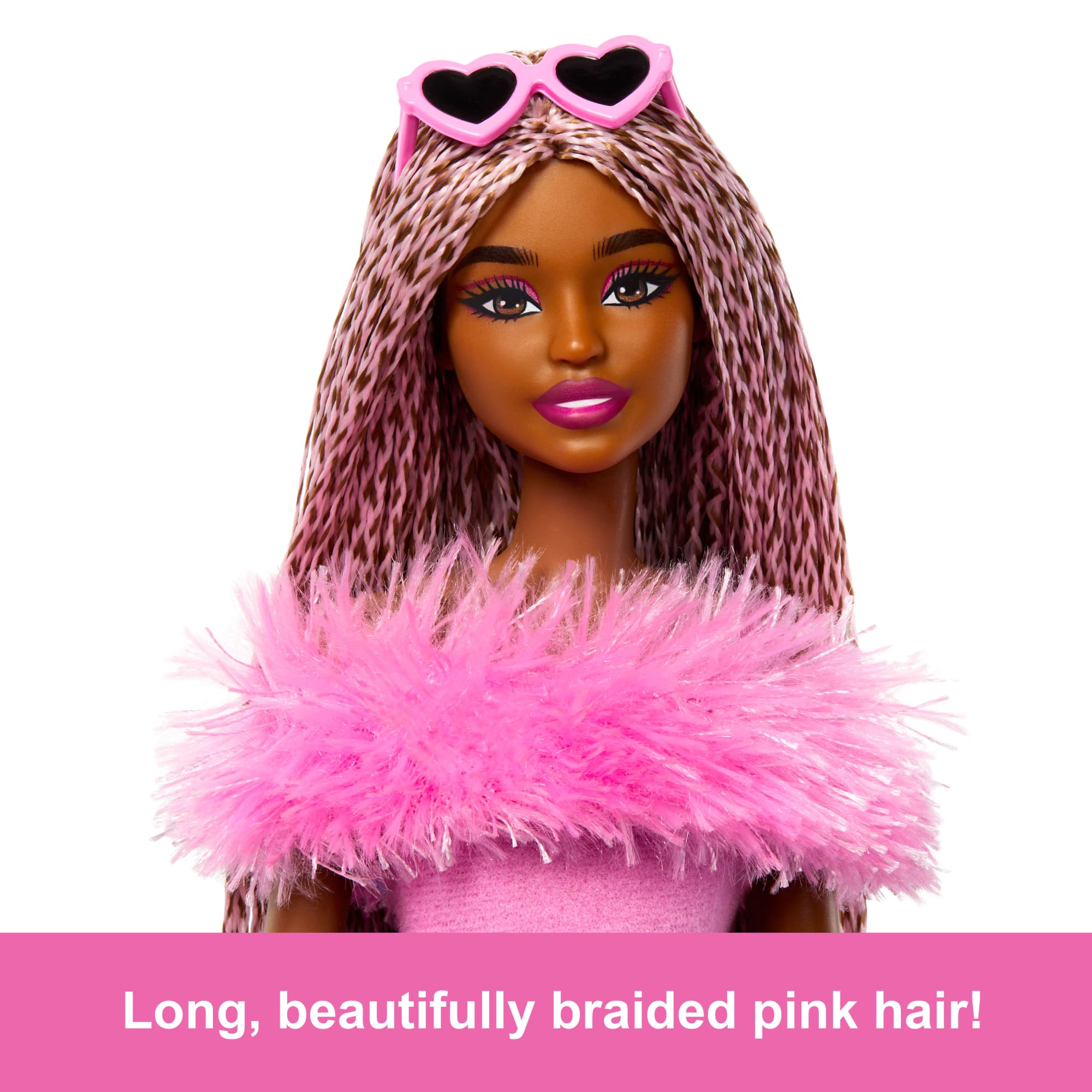 Barbie Deluxe Style Doll #4 in Soft Pink Jumpsuit. Pink And Brown Braided Hair - Image 3