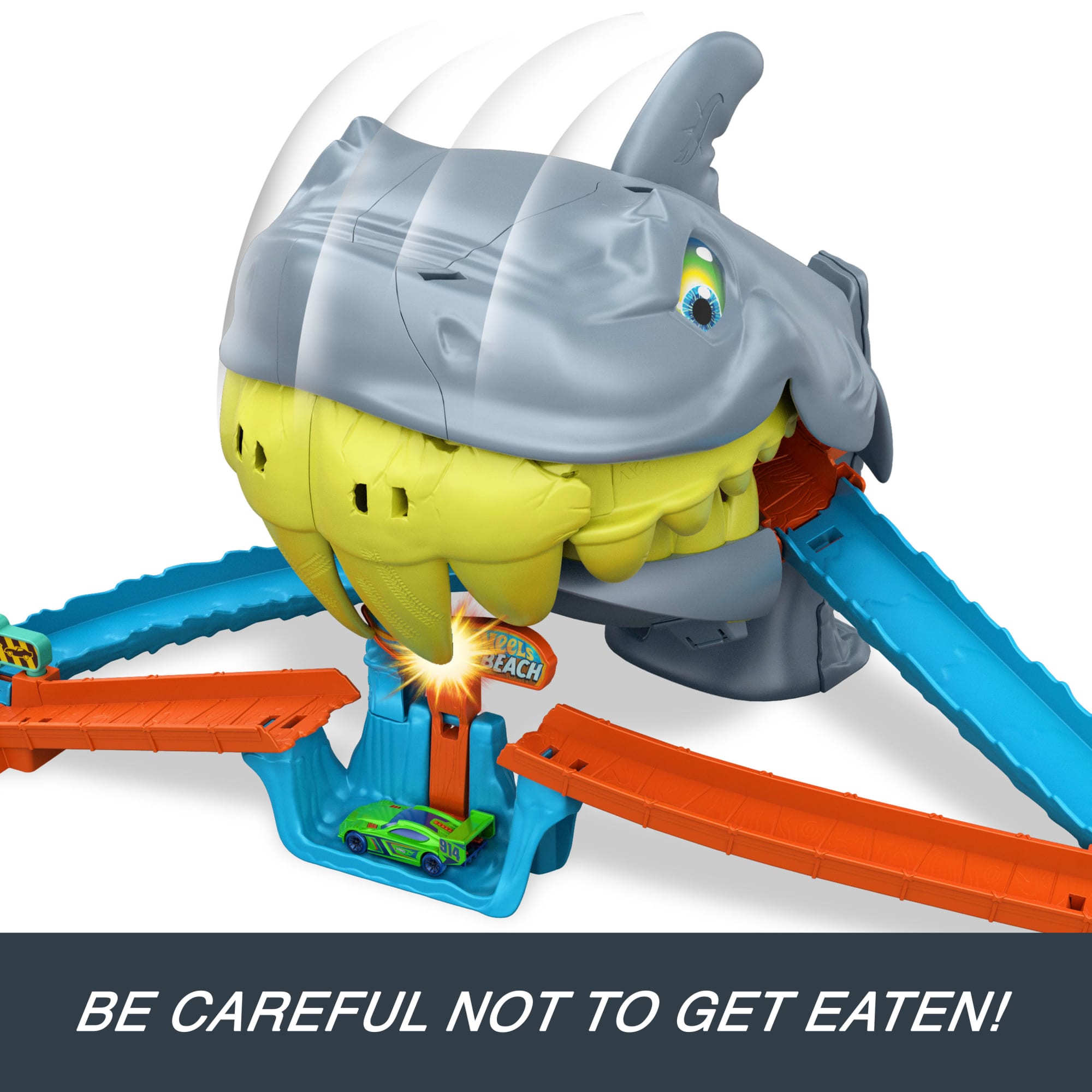 Hot Wheels City Shark Chomp Beach Playset & 1:64 Scale Die-Cast Toy Car. Big Win Moment - Image 4