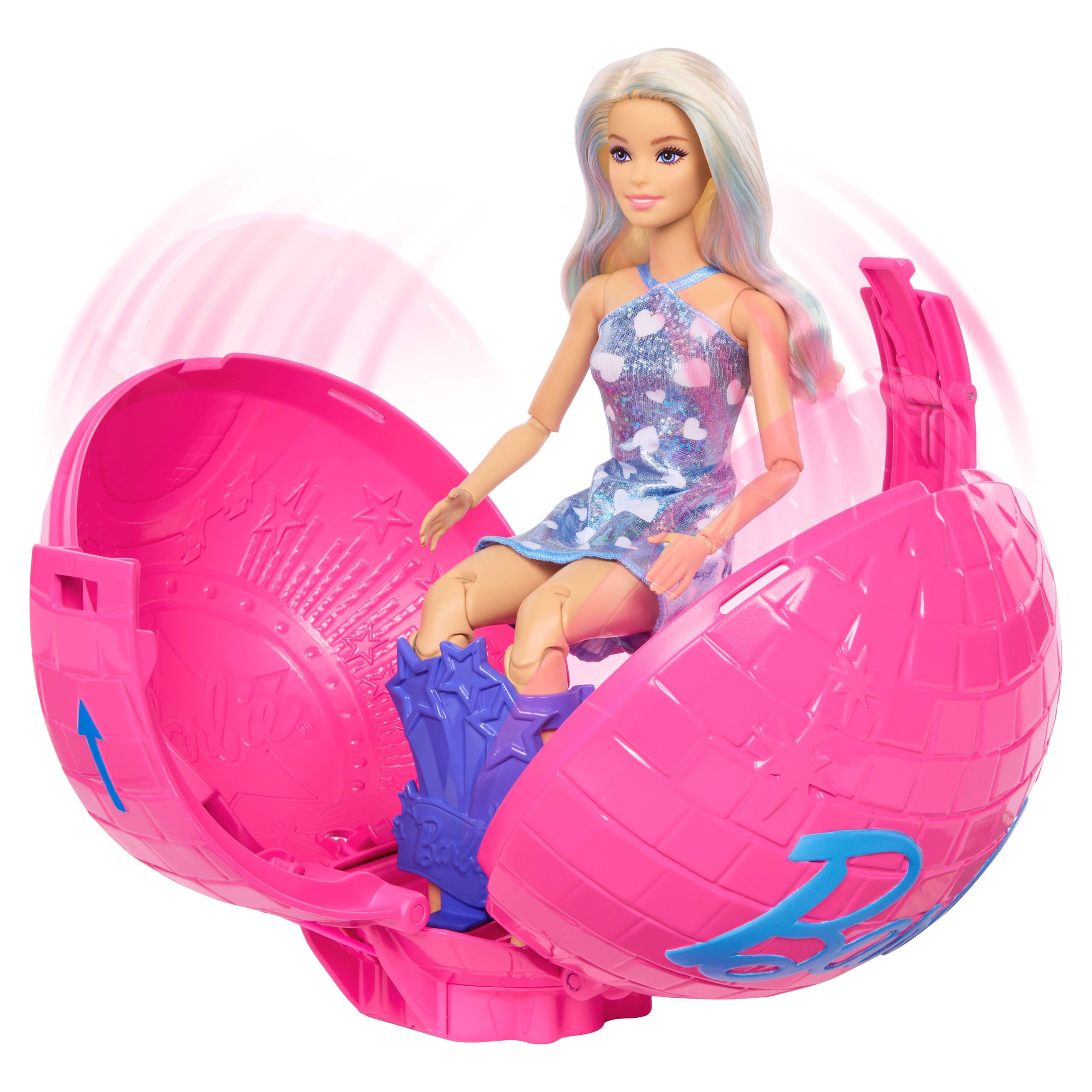 Barbie Team Barbie Roll And Reveal Pop Star Doll And Accessories With Blonde Fashion Doll. 8 Surprises S & Disco Ball Encasement - Image 3