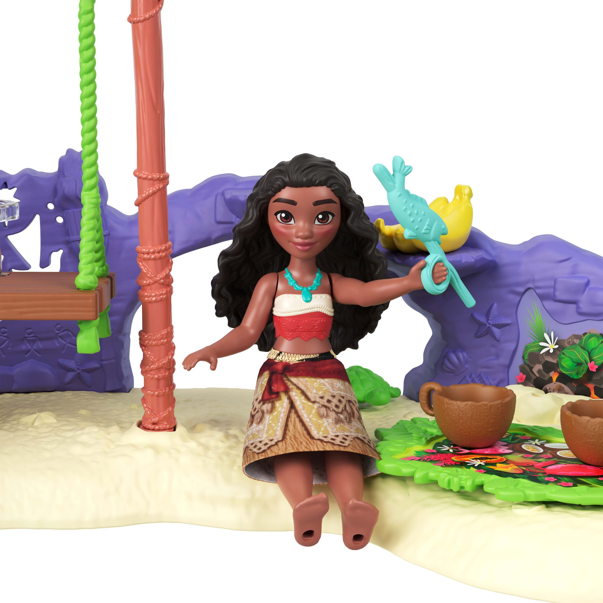 Disney Moana 2 Toys. Moana's Island Adventure Playset With 2 Small Dolls. 2 Friends & 8 Accessories - Image 4