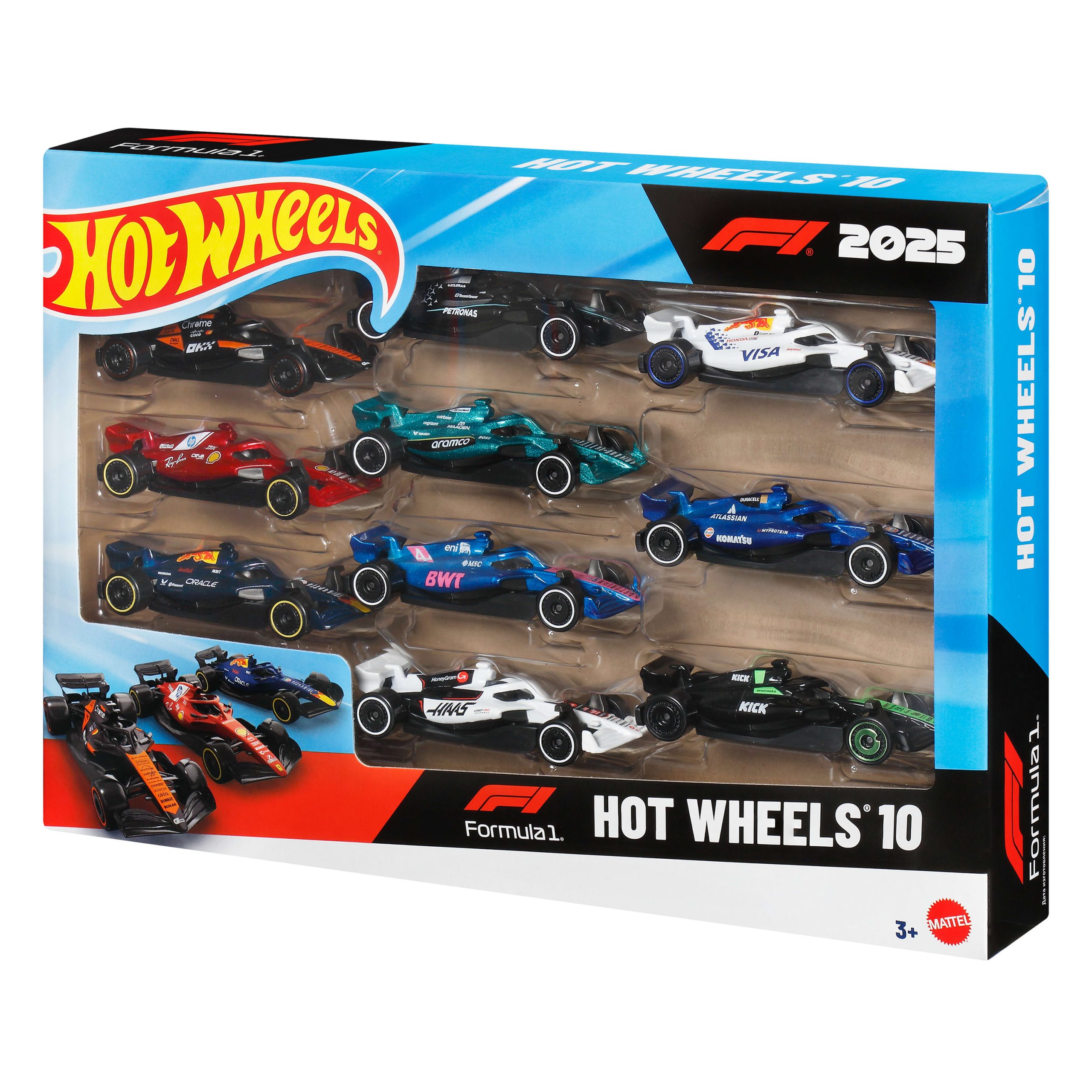 Hot Wheels Formula 1 Set Of 10 Toy Cars - Image 2