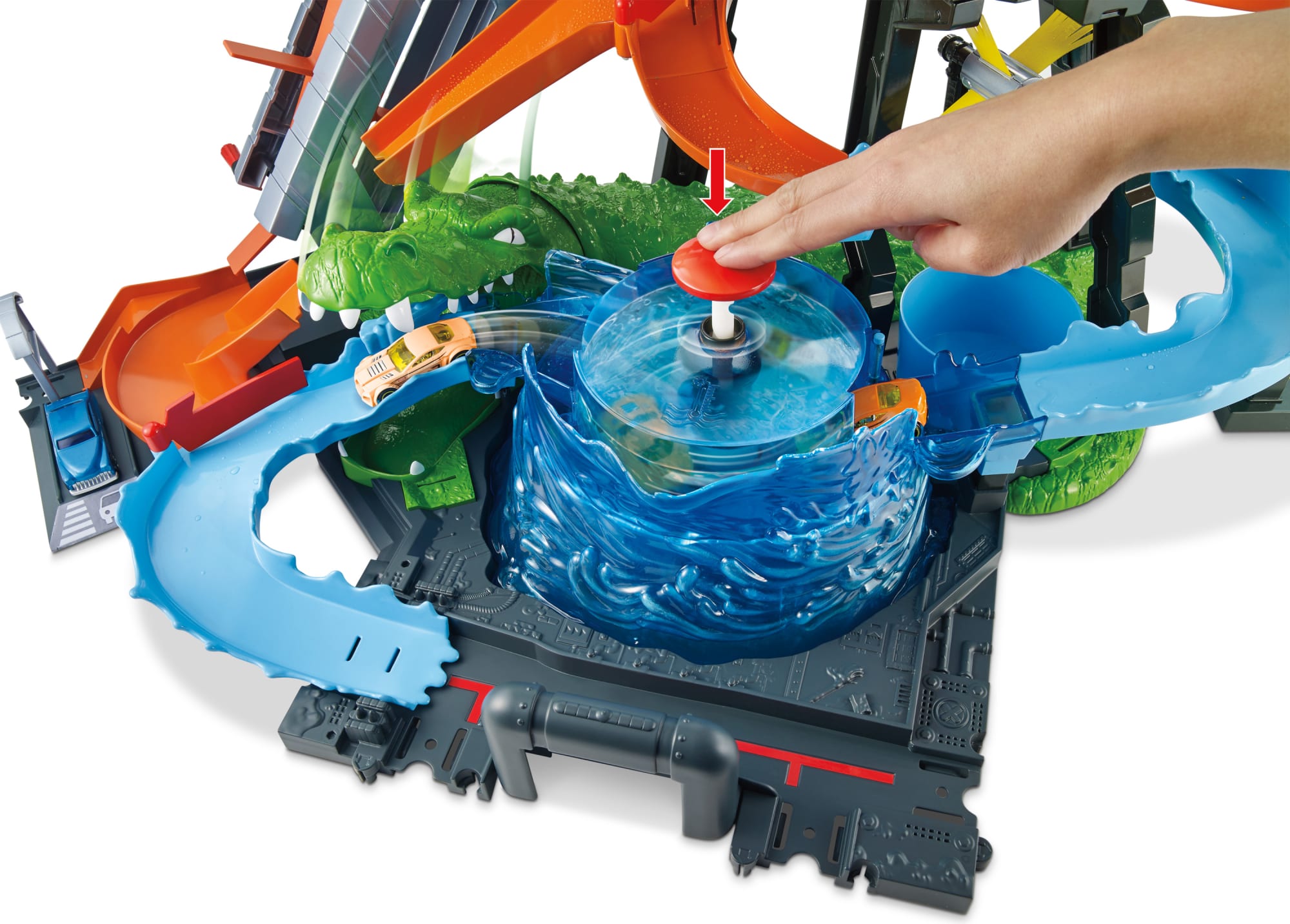 Hot Wheels Ultimate Gator Car Wash Play Set With Color Shifters Car - Image 3