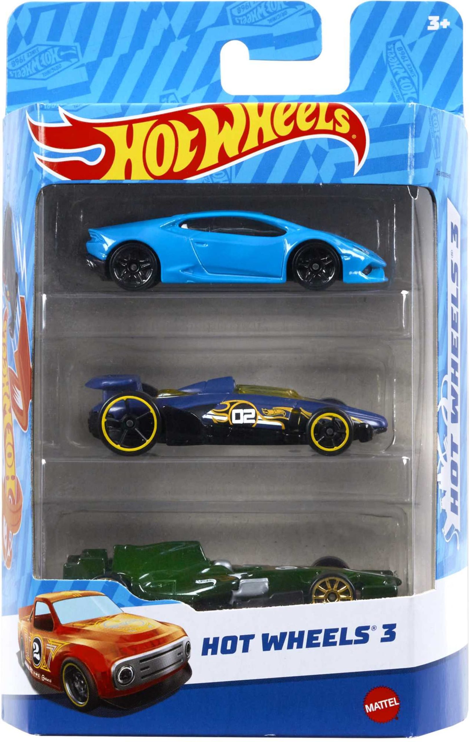Hot Wheels 1:64 Scale Toy Cars & Trucks. 3-Pack - Image 4