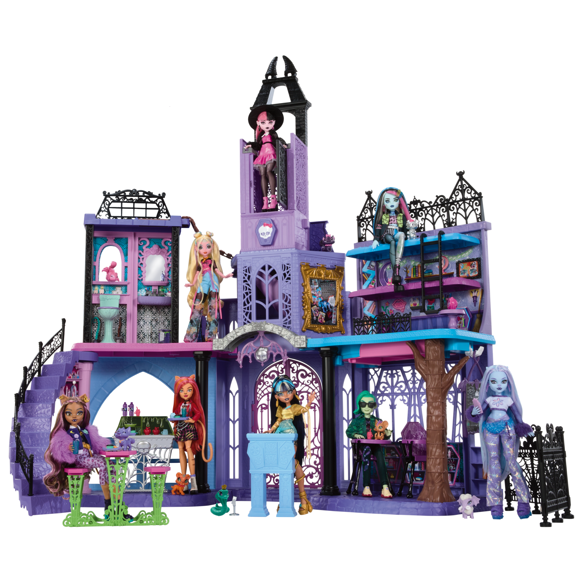 Monster High Haunted High School Doll House With 35+ Pieces Of Furniture And Accessories - Image 2