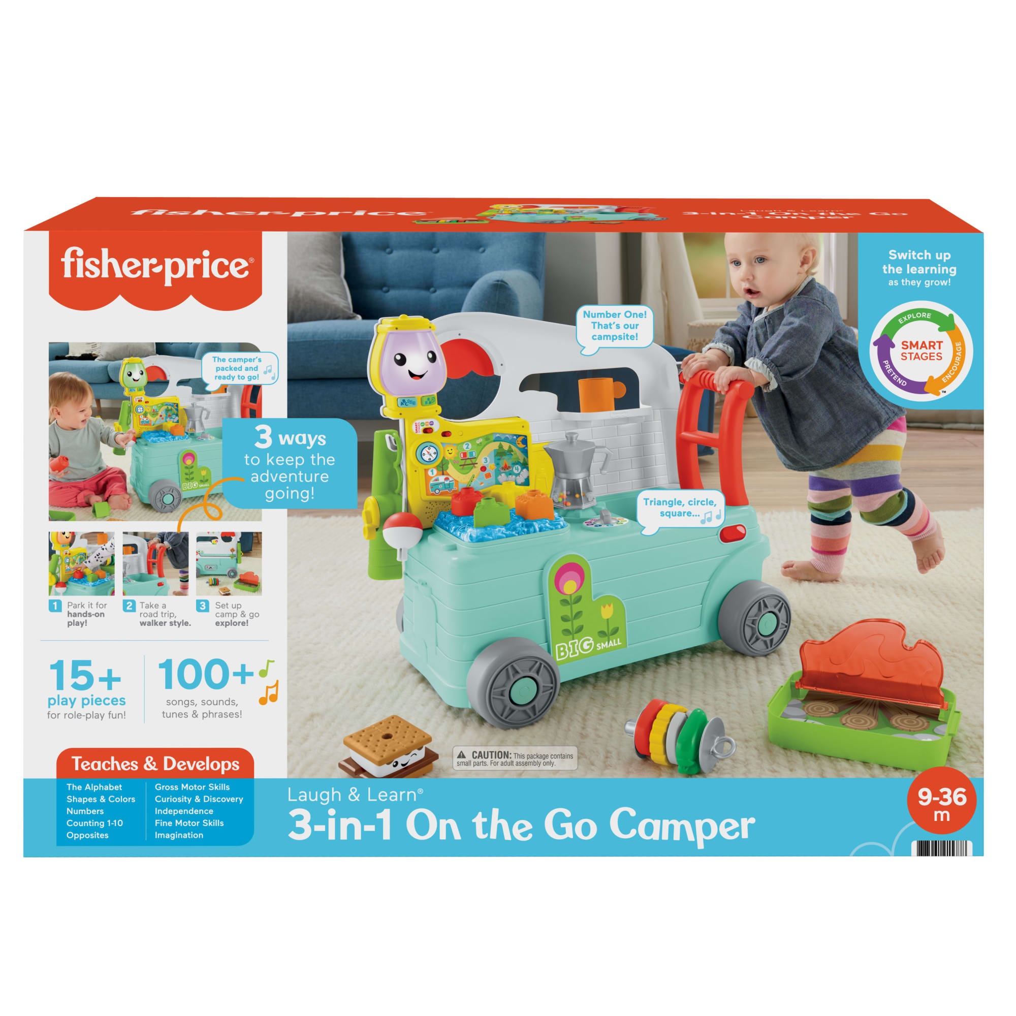 Fisher-Price Laugh & Learn 3-In-1 On-the-Go Camper Infant Walker & Toddler Activity Center - Image 5