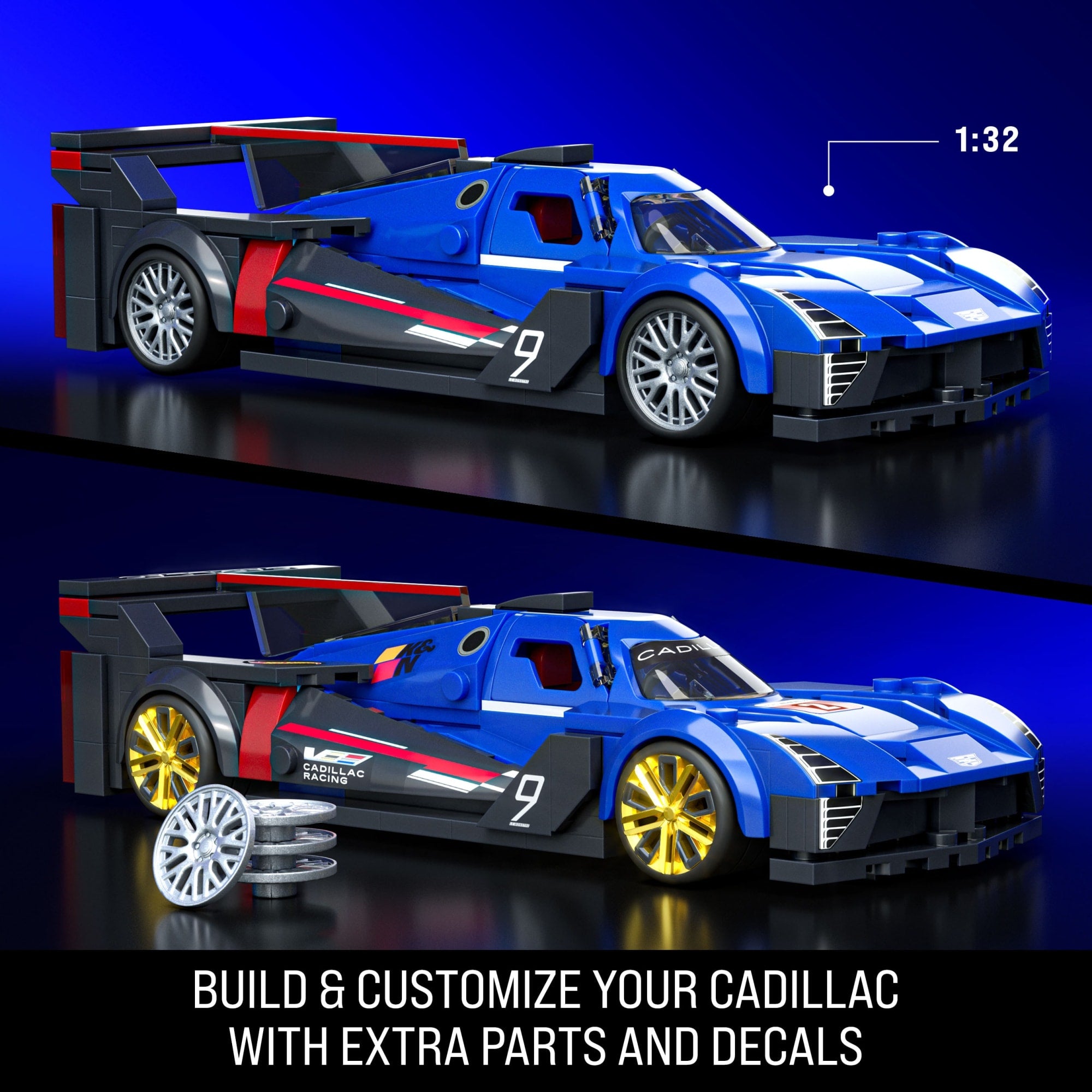 Mattel Brick Shop Hot Wheels Cadillac Project GTP Hypercar Building Toy Kit (236 Pieces). for Collectors - Image 3