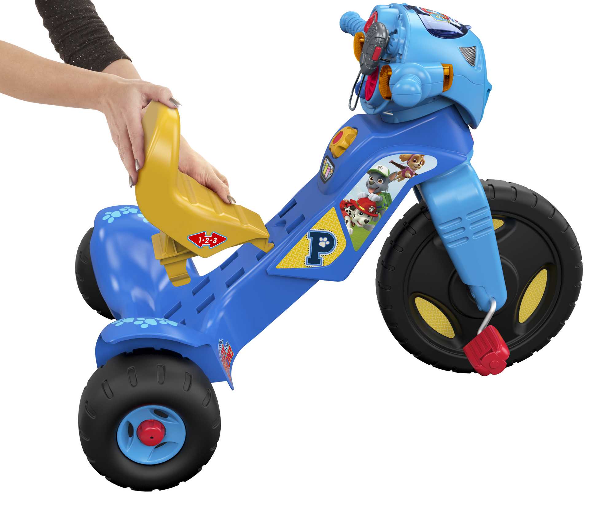 Fisher-Price Paw Patrol Lights & Sounds Trike Push & Pedal Ride-On Toddler Tricycle - Image 2