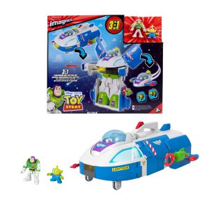 Imaginext Toy Story Transforming Buzz Lightyear Ship Toy Vehicle With Lights & Sounds. Figures