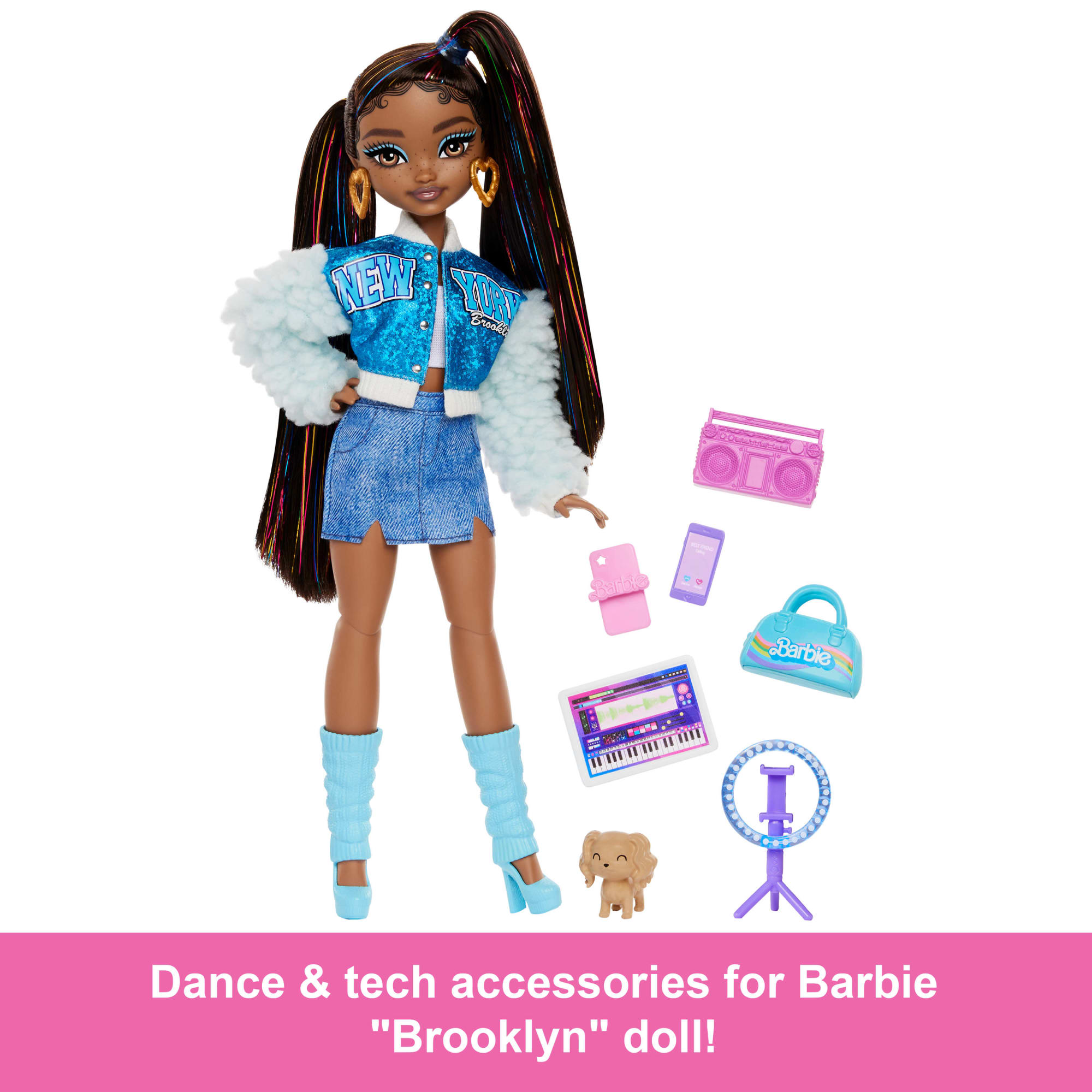Barbie Dream Besties Barbie Brooklyn Fashion Doll With 8 Video & Music Themed Accessories - Image 3