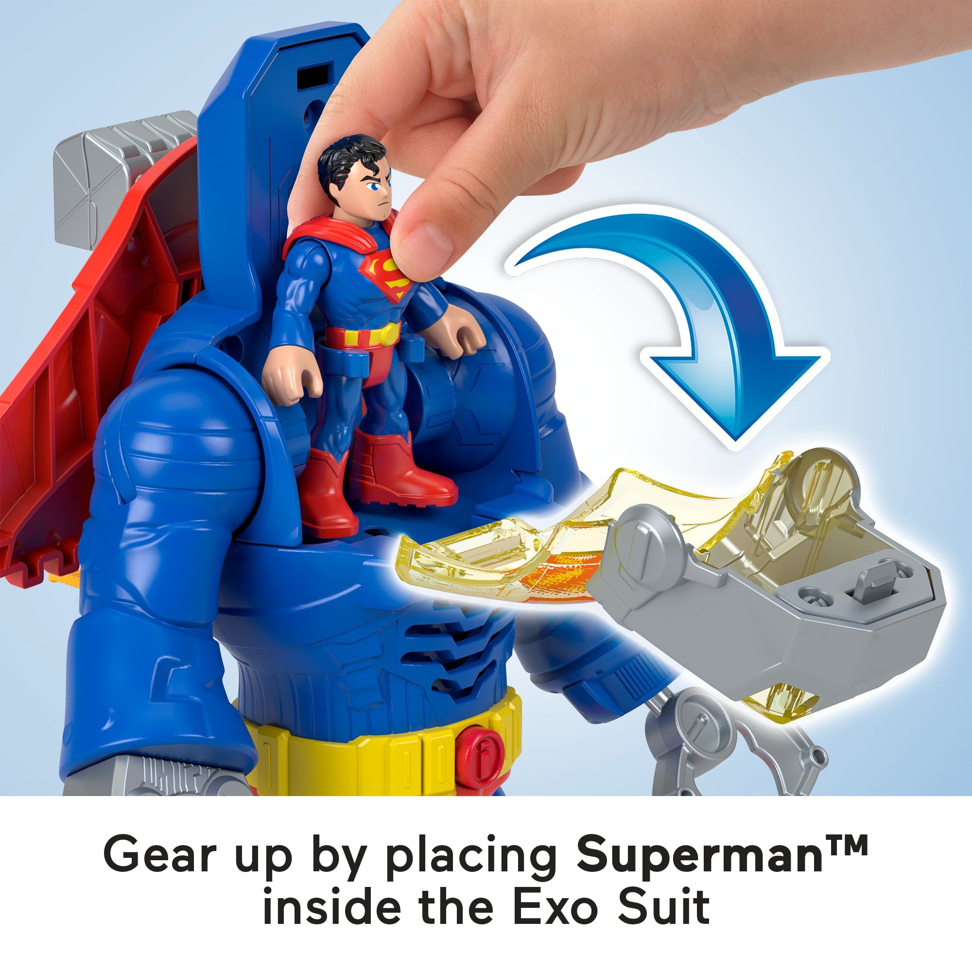 Imaginext DC Super Friends Superman insider & Exo Suit Robot With Lights & Sounds. 6 Pieces - Image 2