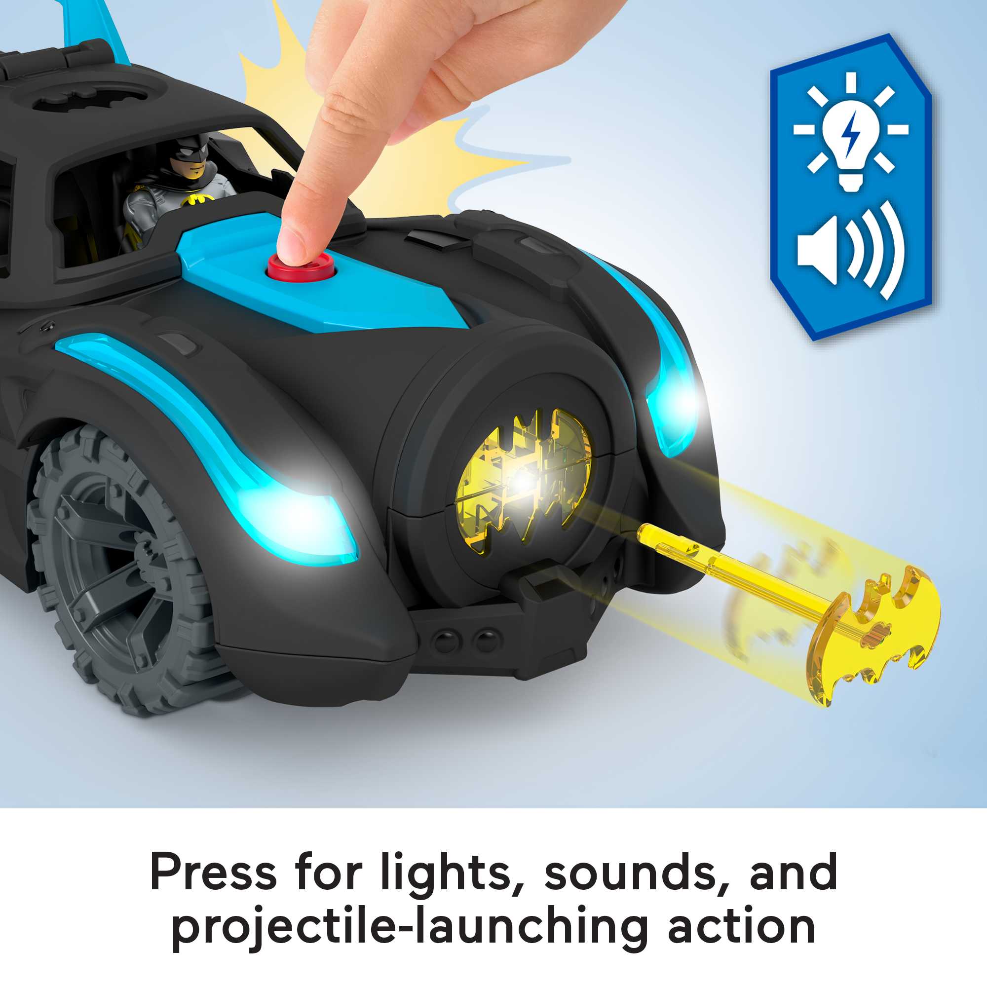 Fisher-Price Imaginext DC Super Friends Lights & Sounds Batmobile - Image 4