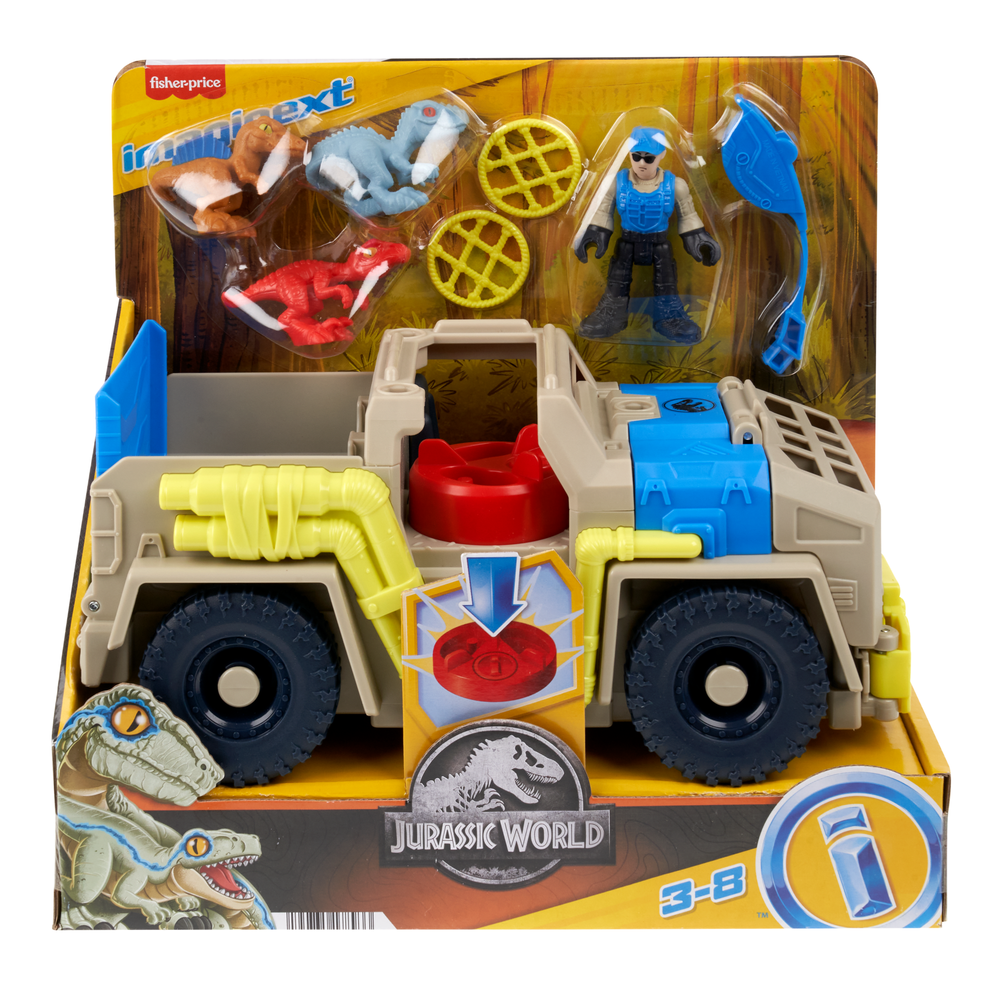 Imaginext Jurassic World Track & Transport Dino Truck Vehicle & Figure Set. 8 Pieces - Image 6