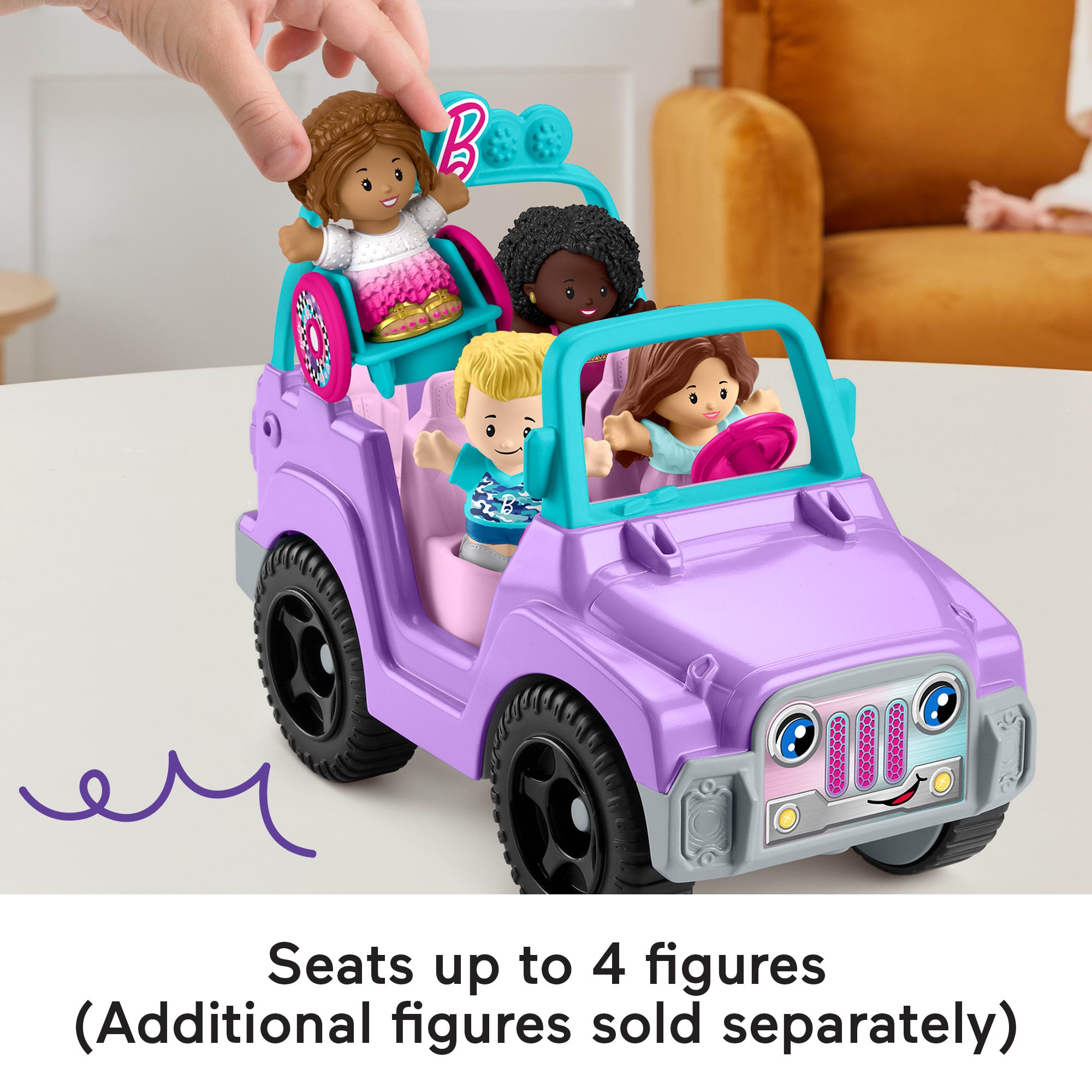 Little People Barbie Toy Car With Music Sounds And 2 Figures. Beach Cruiser. Toddler Toys - Image 4