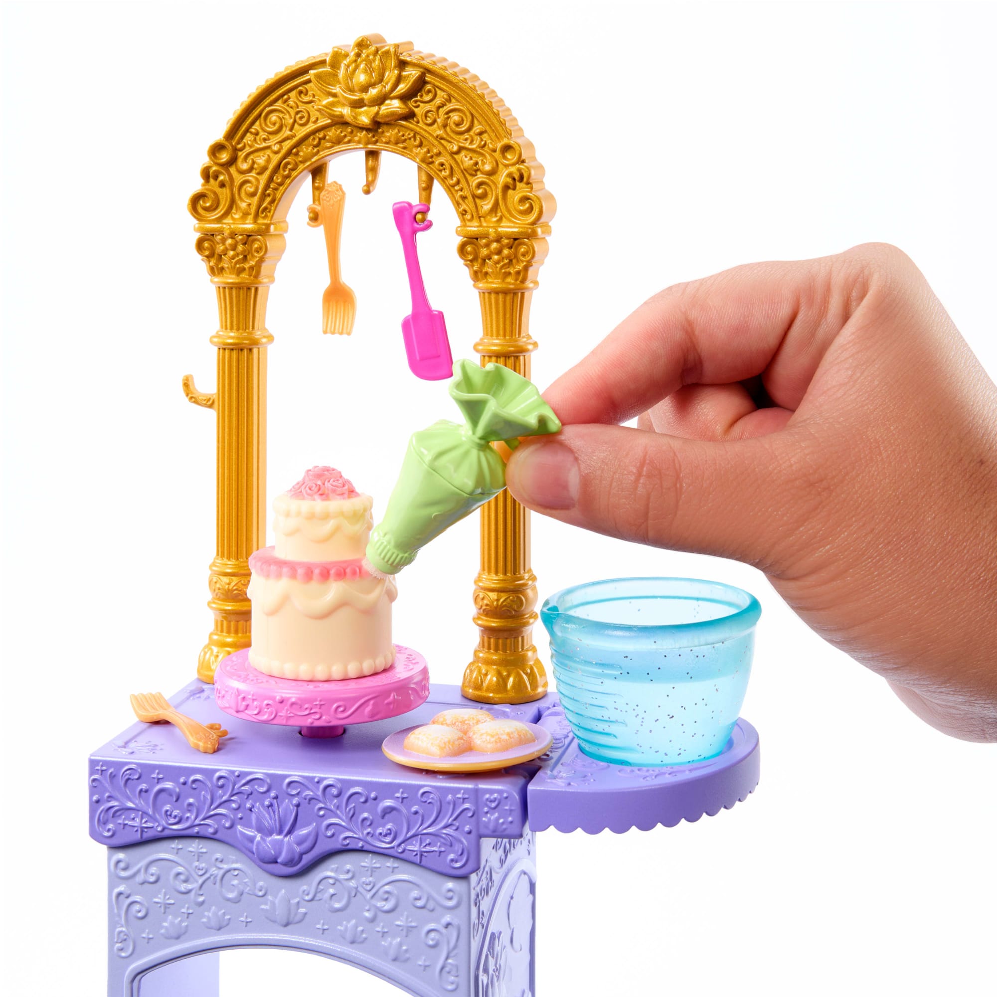 Disney Princess Enchanted Stories Tiana Pastry Set W/ Color Change Cake & 10 Accessories From Movie - Image 2