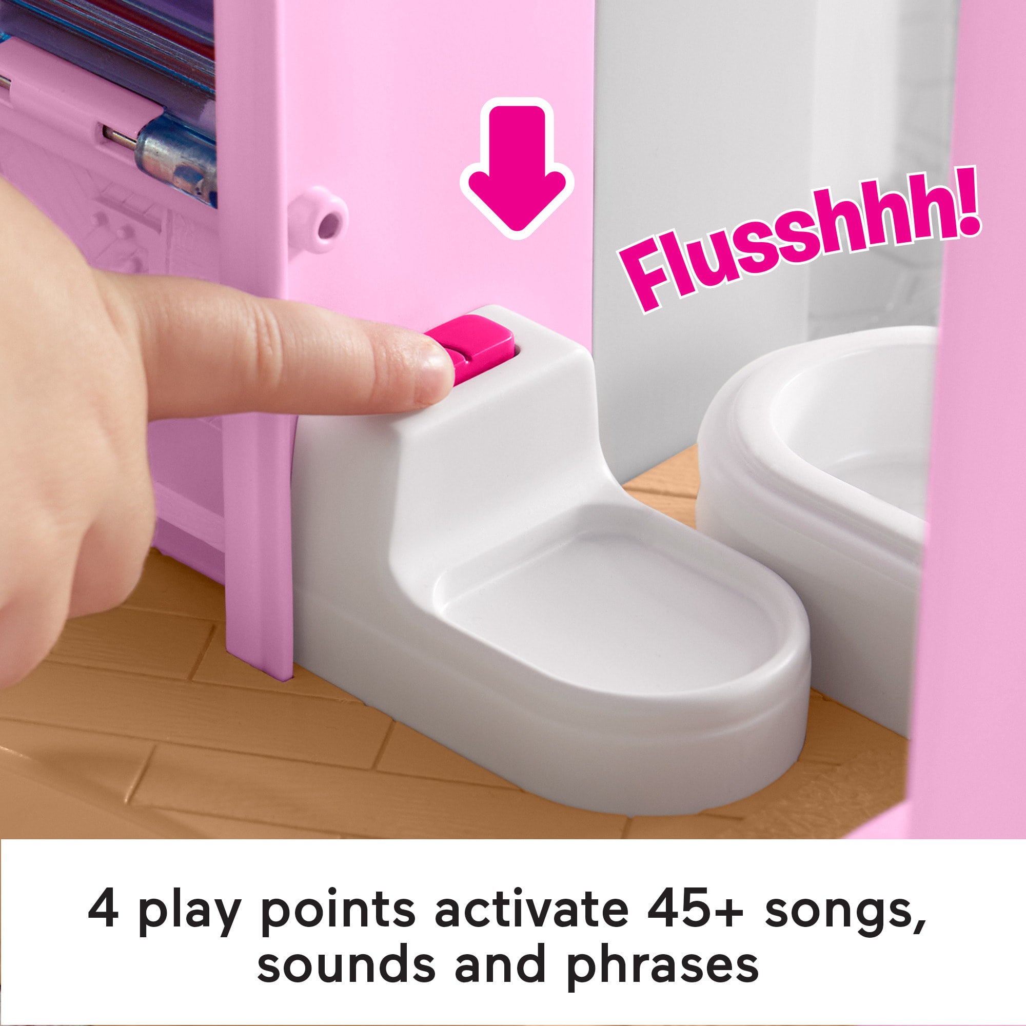 Fisher-Price Little People Barbie Little Dreamhouse Toddler Playset With Music & Lights. 7 Pieces - Image 3