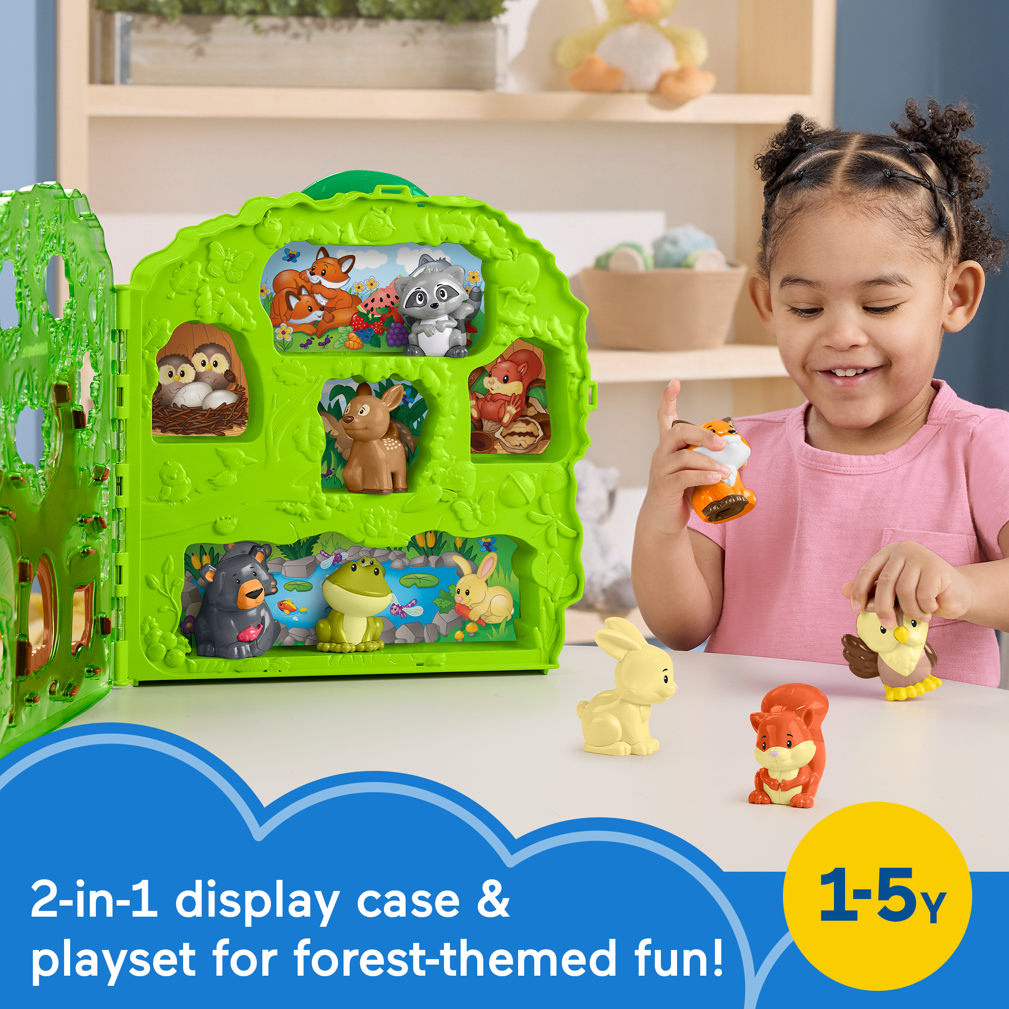 Fisher-Price Little People Forest Friends Carry Case Toddler Playset With Figures. 9 Pieces - Image 2