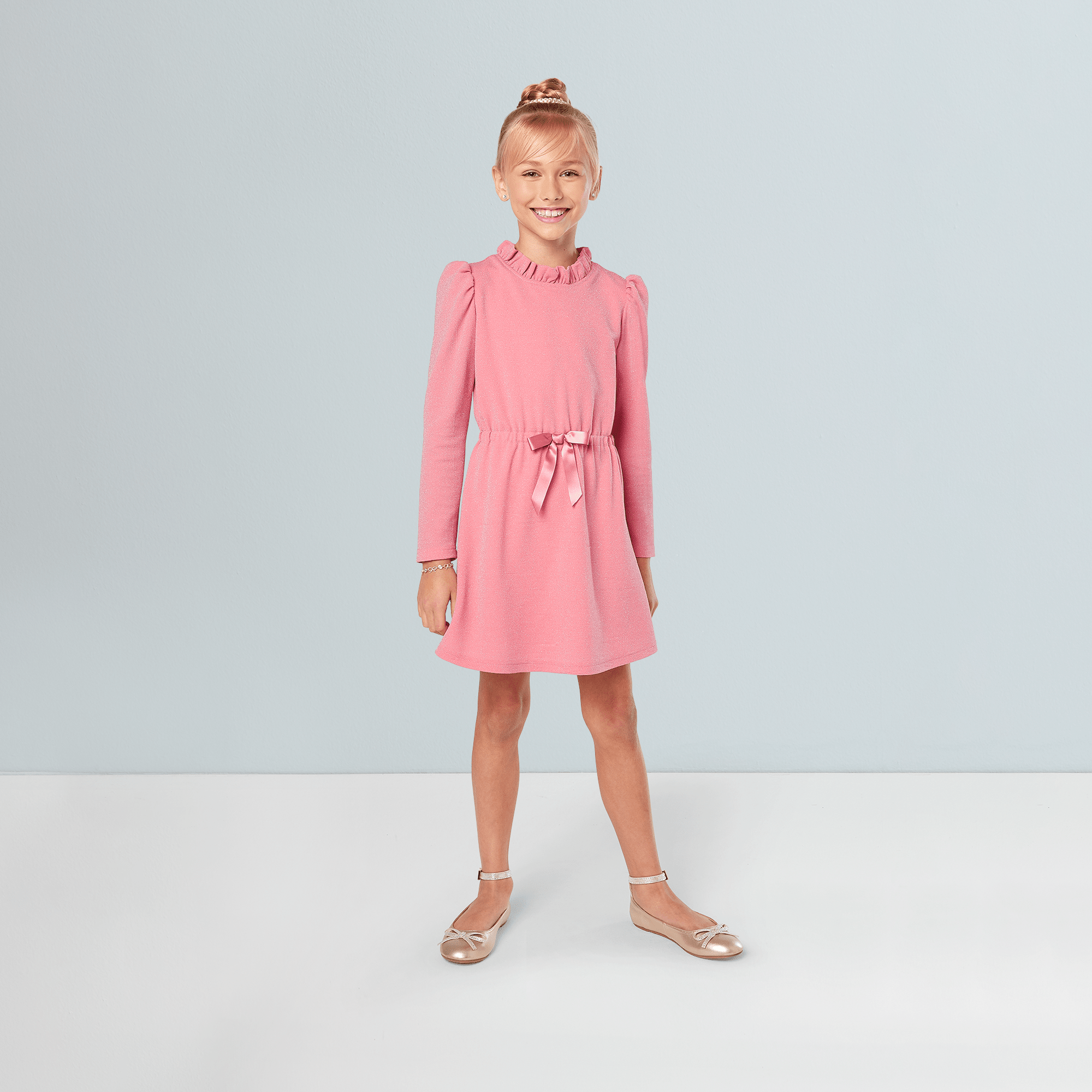 American Girl® x Something Navy Rosy Radiance Puff-Sleeve Dress for Girls - Image 2
