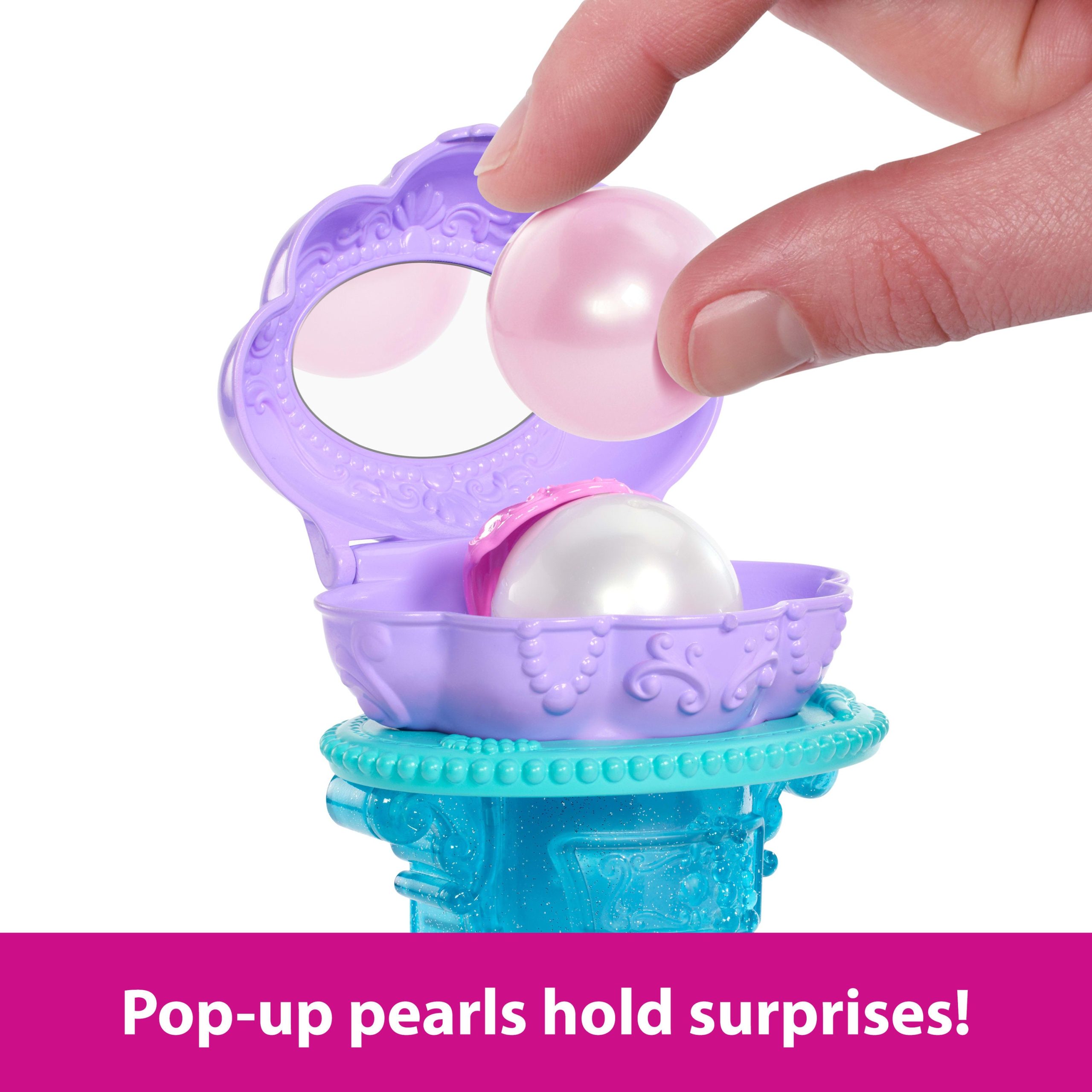 Disney Princess Ariel Vanity Pop Mermaid Fashion Doll & Vanity With 5 Pop-Up Surprises - Image 3
