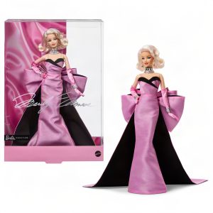 Marilyn Monroe Barbie Signature Collectible Doll. Wearing Iconic Pink Dress From The Film & Diamonds Jewelry