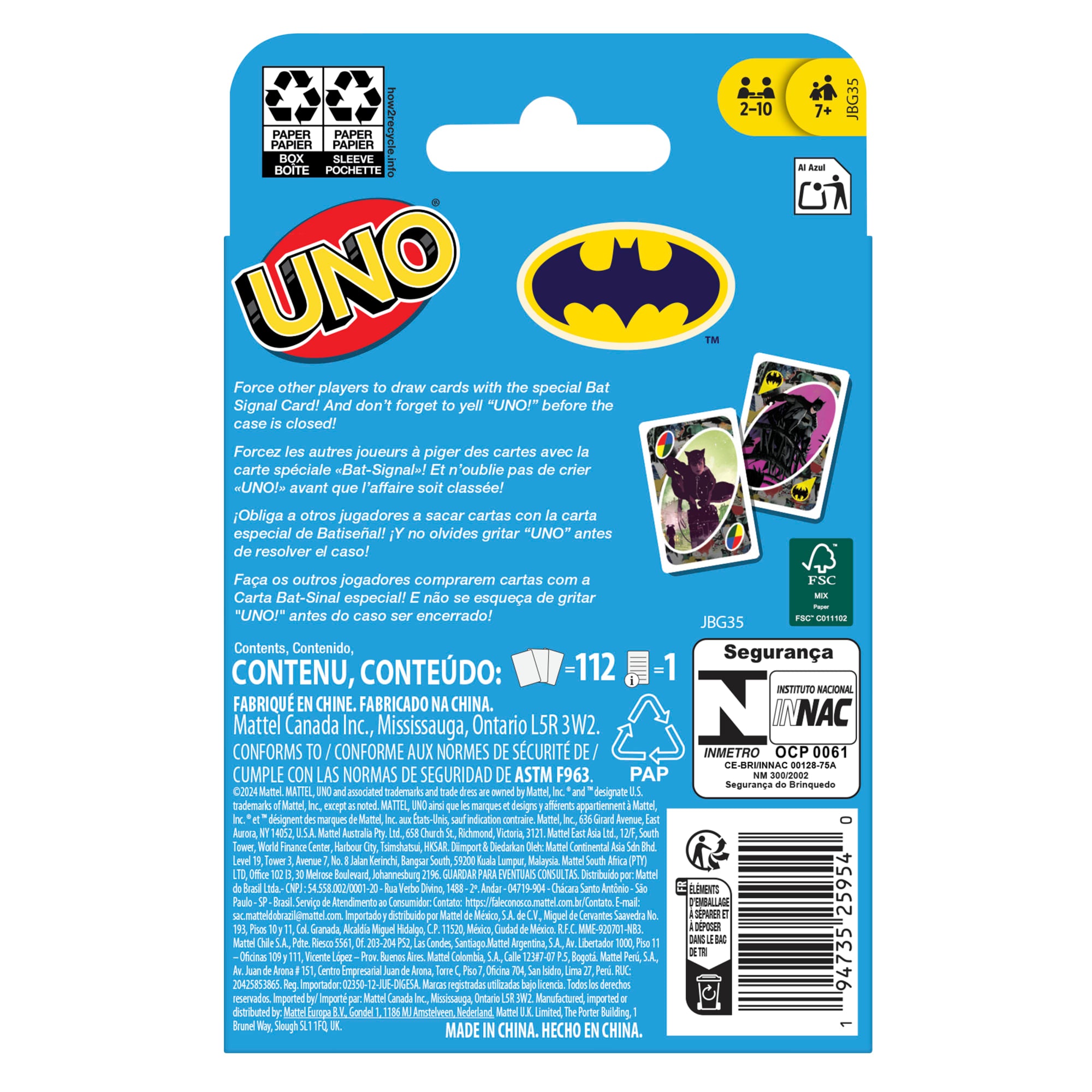 Uno Batman Jeu de Cartes Pour Jeux Avec enfants et Famille - Image 4