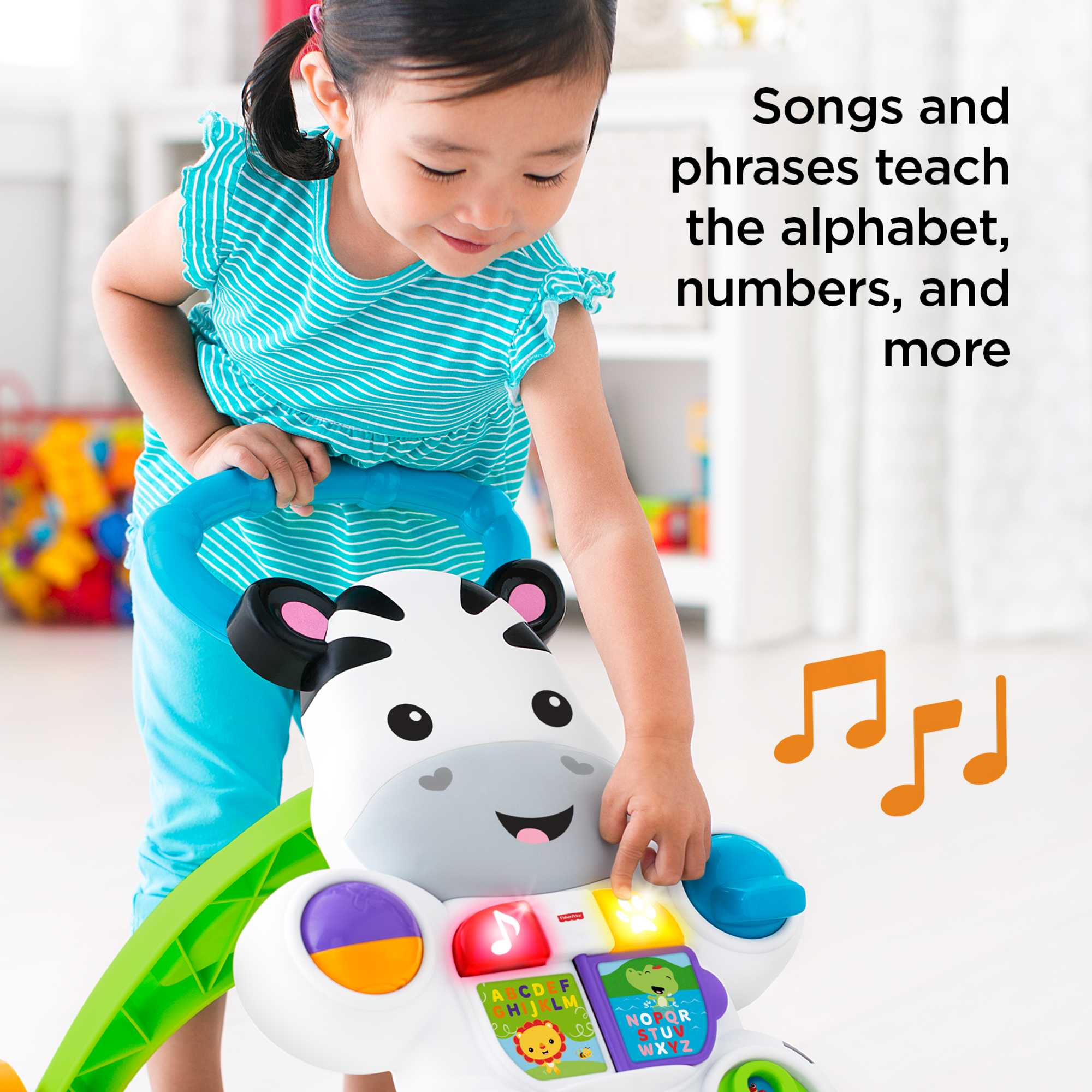 Fisher-Price Learn With Me Zebra Push Walker Musical Activity Toy For Baby & Toddler - Image 5