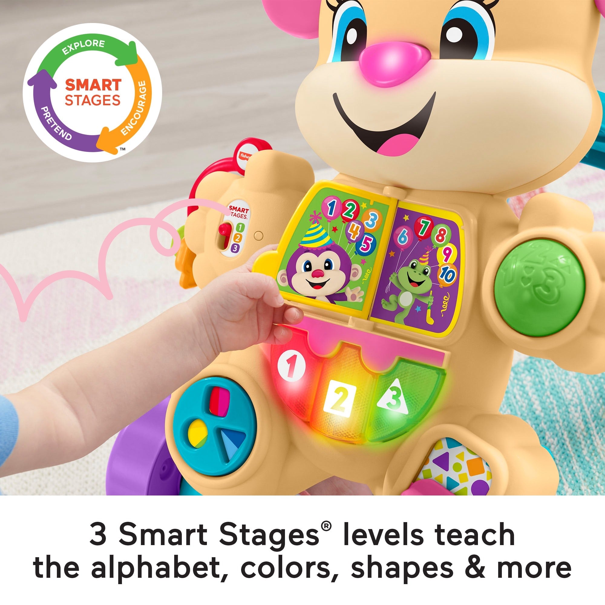 Fisher-Price Laugh & Learn Smart Stages Learn With Sis Walker Baby & Toddler Educational Toy - Image 3
