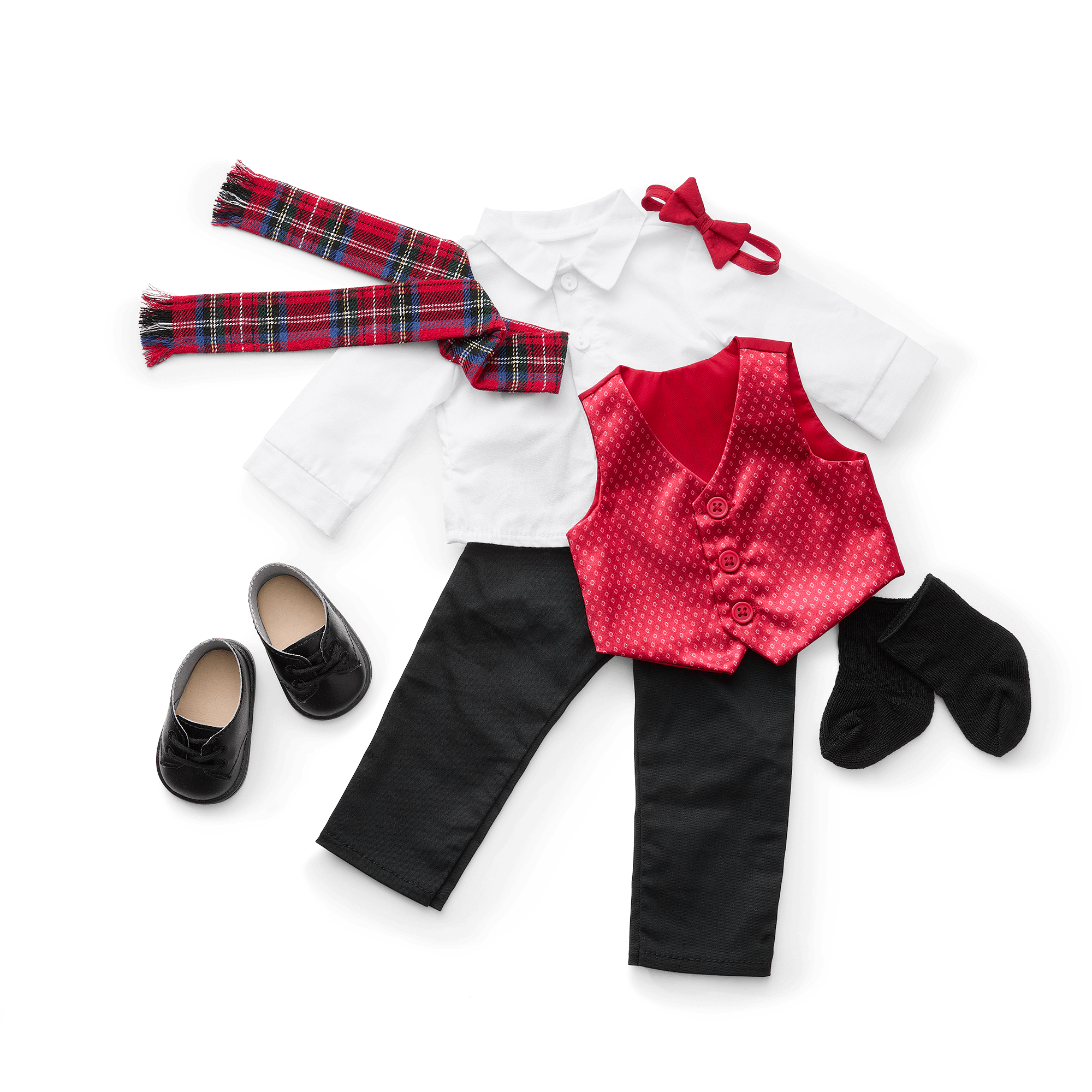 Pop of Plaid Holiday Outfit for 18-inch Dolls