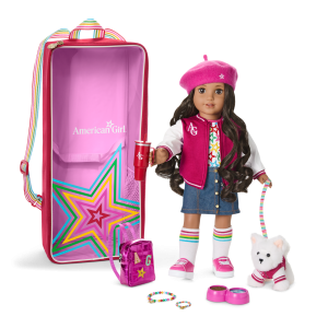 Truly Me™ 18-inch Doll #108. Accessories. Puppy & Doll Carrier