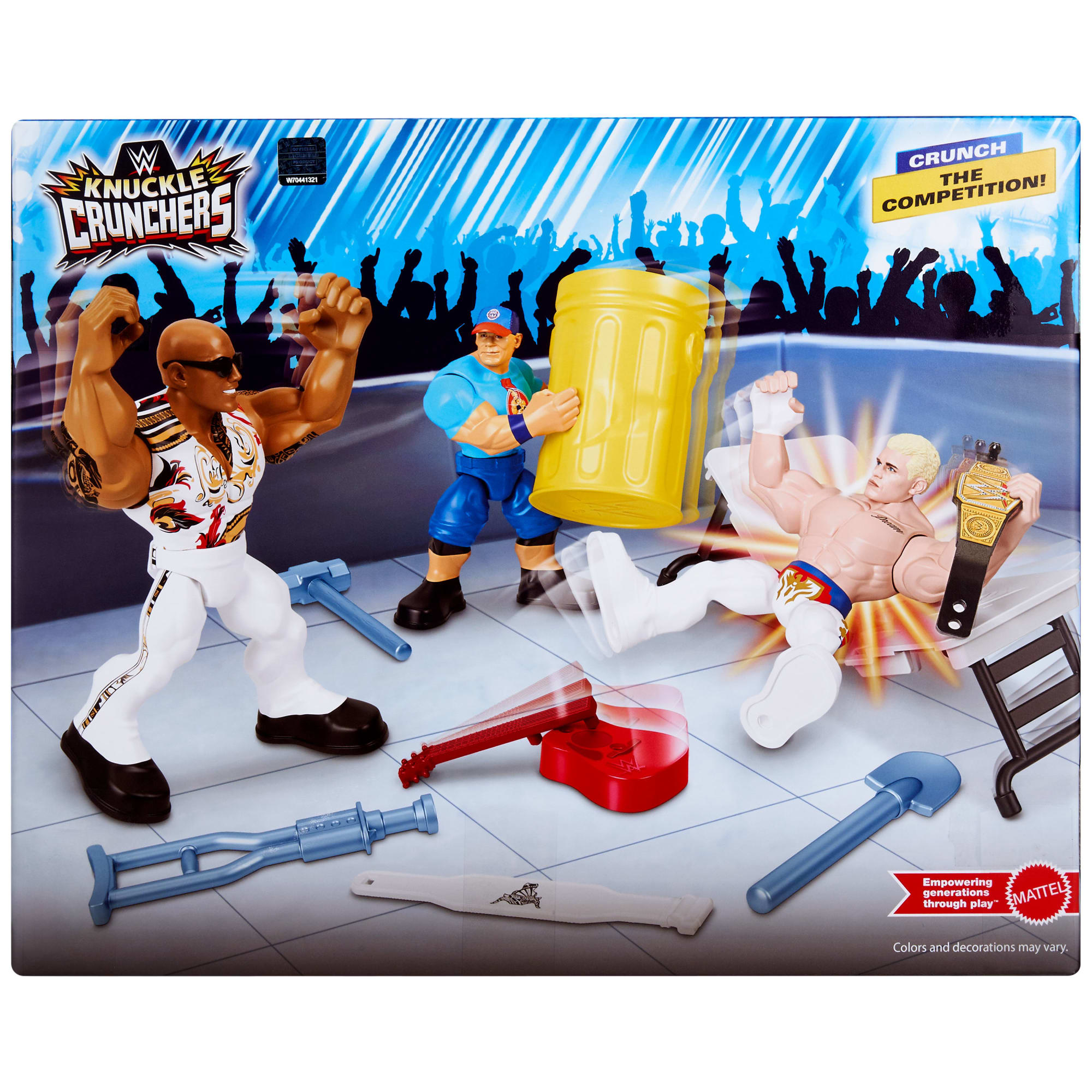 WWE Knuckle Crunchers Action Figures 3-Pack With 8 Accessories. Bone-Crunching Movement - Image 6