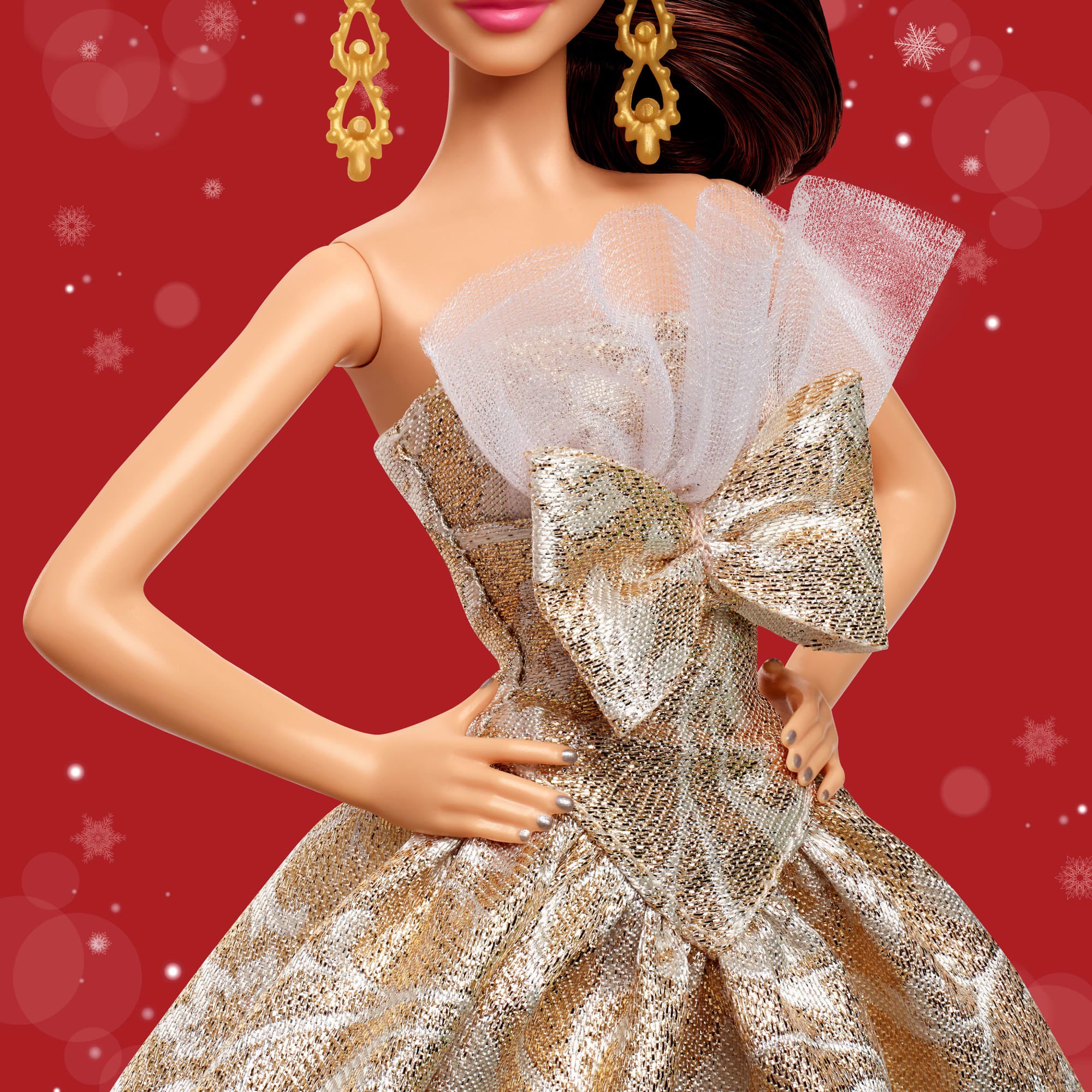 Barbie Signature 2025 Holiday Barbie Fashion Doll. Seasonal Collector. Light Brown Hair With Silver & Gold Gown - Image 3