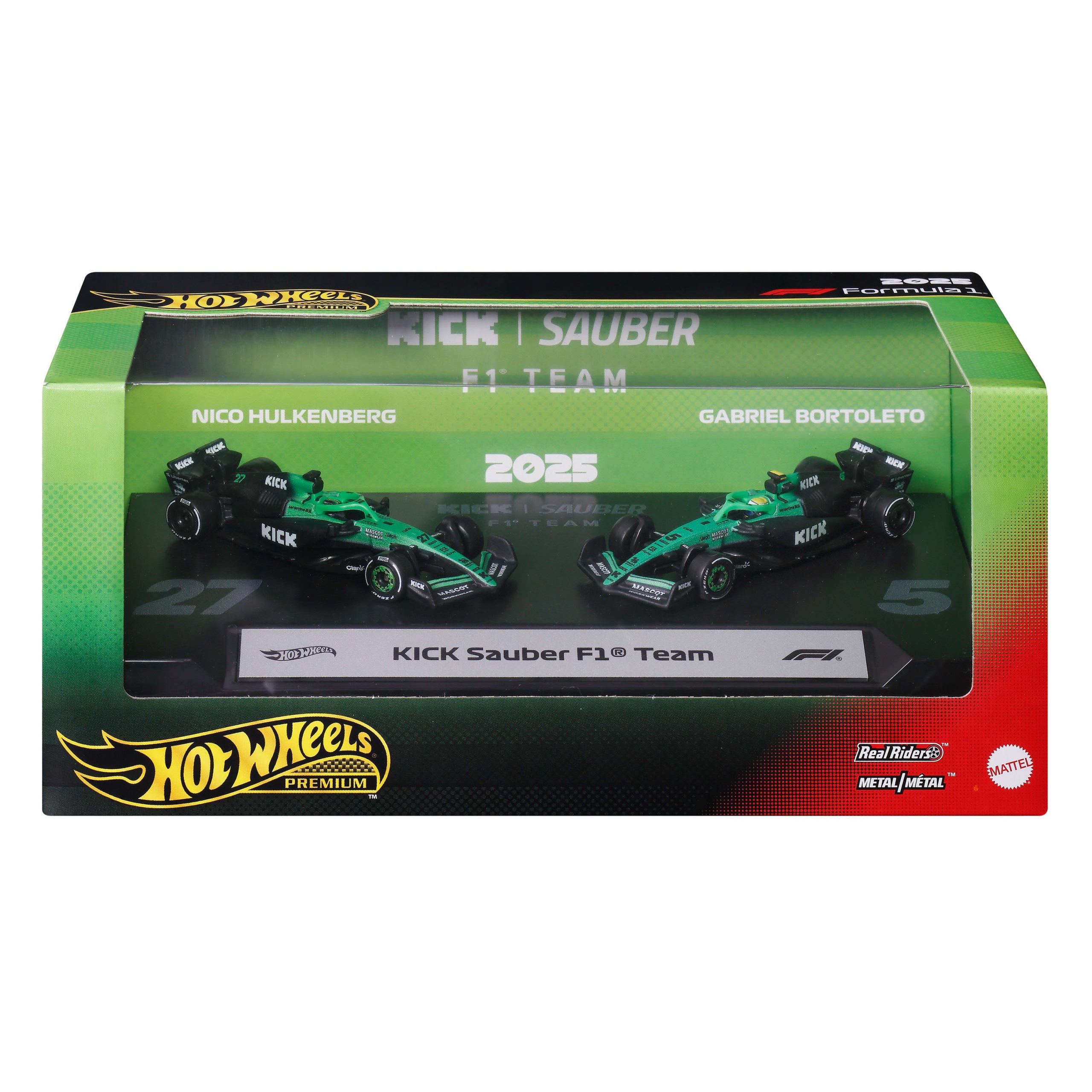 Hot Wheels Premium Kick Sauber F1 Team 2-Pack Of 1:64 Scale Racecars: Hulkenberg & Bortoleto - Image 6