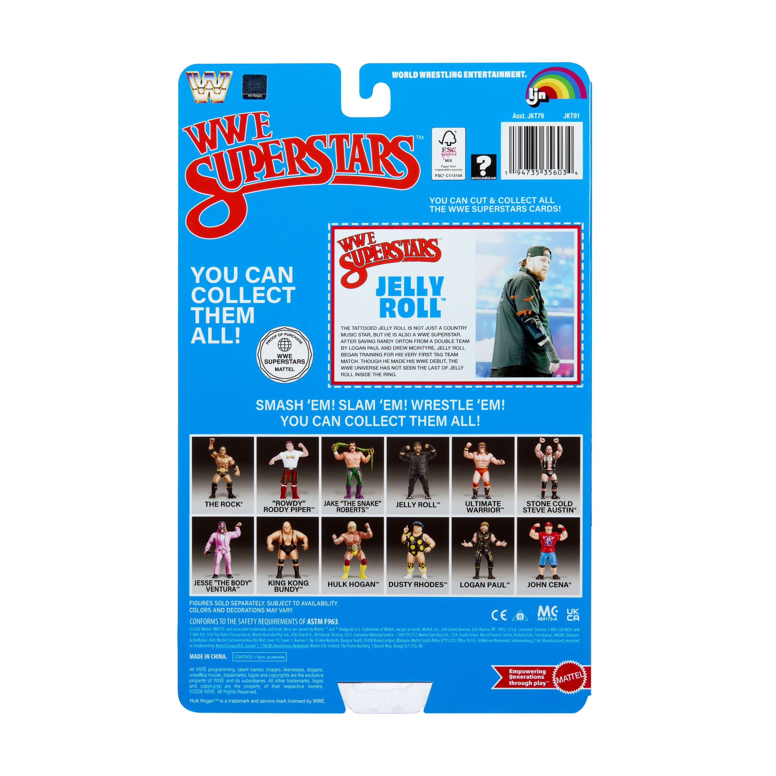 LJN WWE Superstars Jelly Roll Action Figure - Image 6