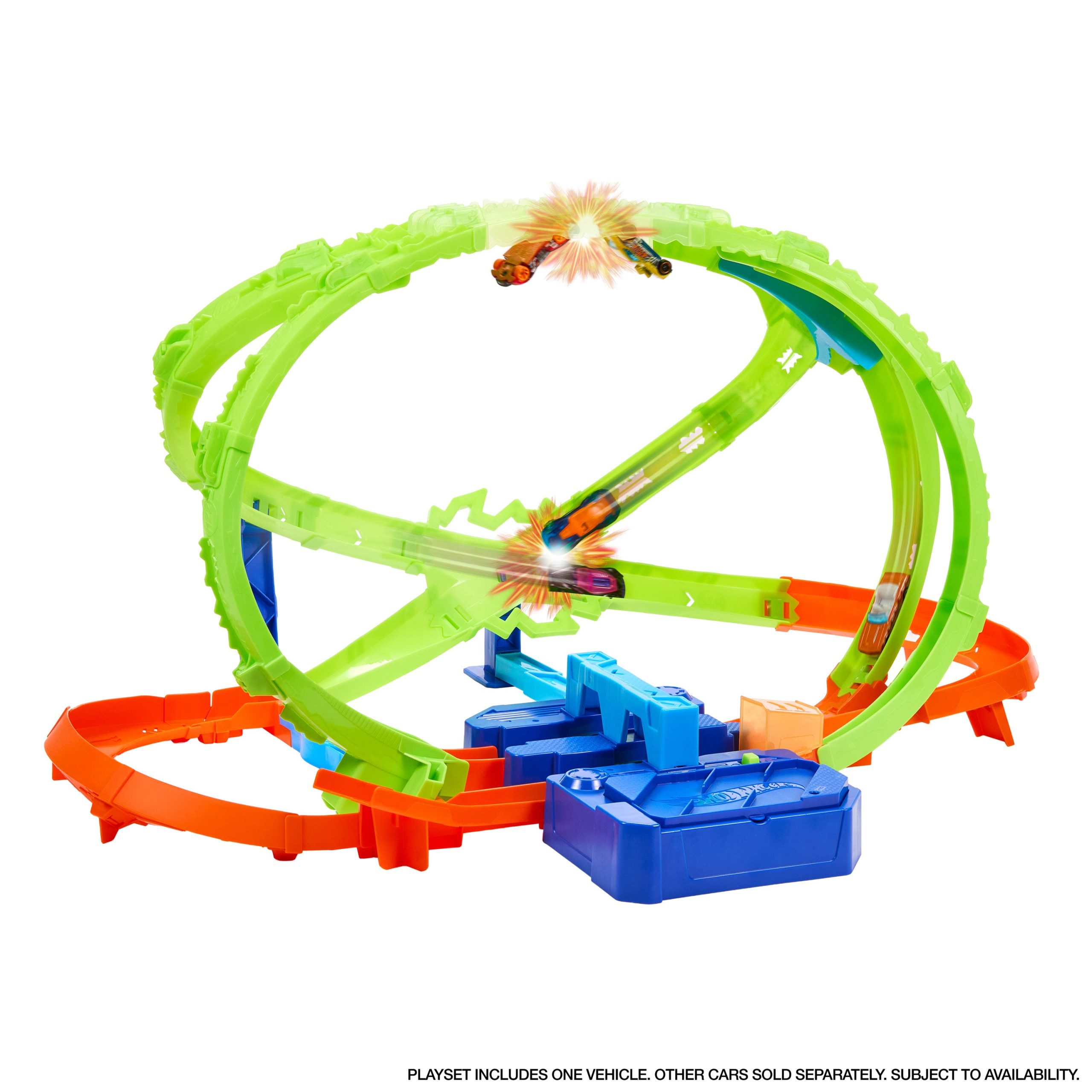 Hot Wheels Stunt Tracks Hypersphere Crash With 1 Die-Cast Car in 1:64 Scale - Image 5