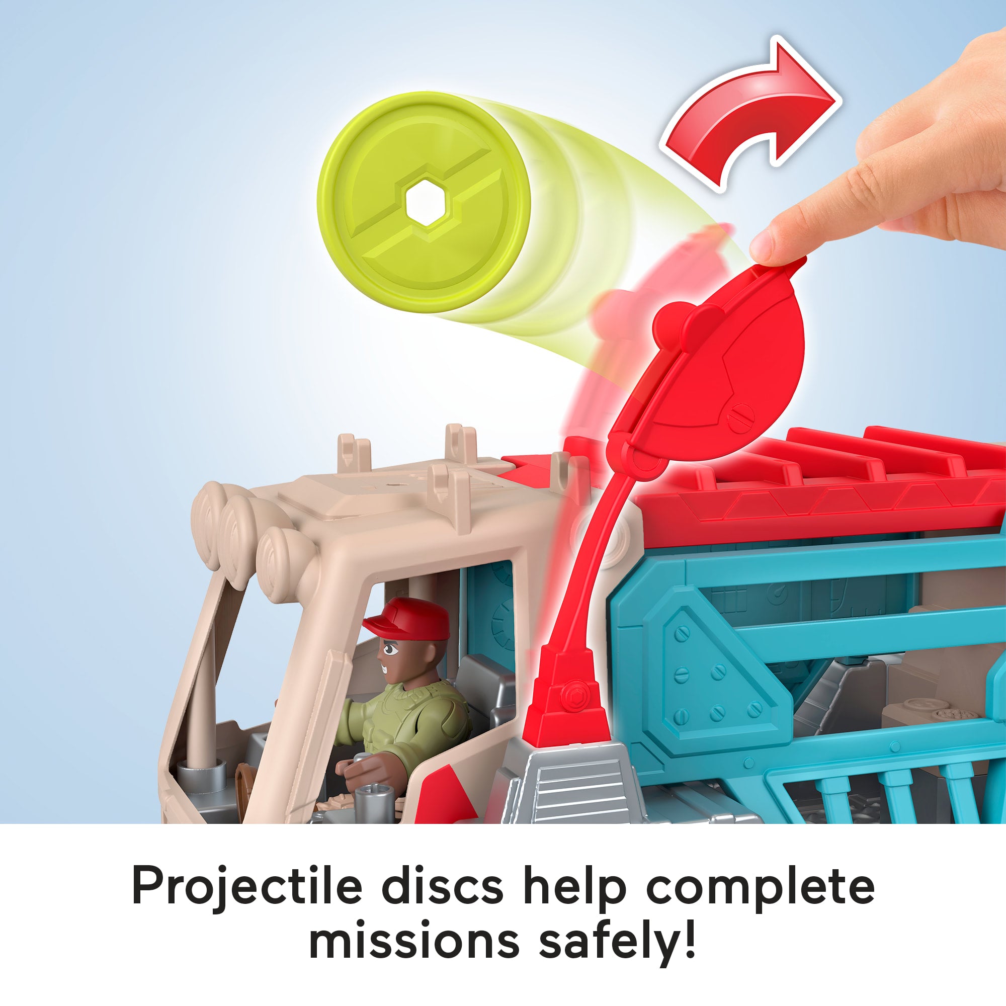 Imaginext Jurassic World Trek 'n Transform Toy Vehicle Play Set With Dinosaur. Figure & Projectile - Image 4