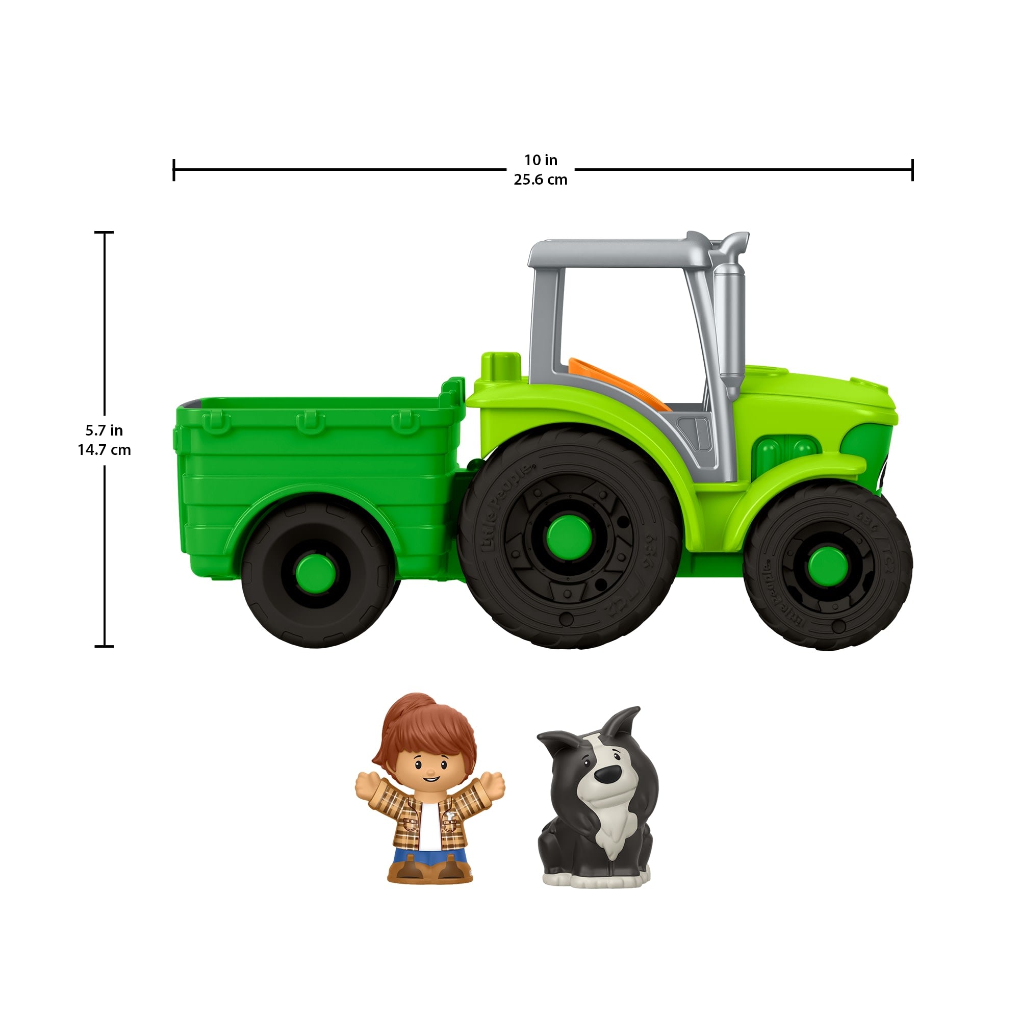 Fisher-Price Little People Push & Play Tractor. Musical Toy Farm Vehicle & 2 Figures For Toddlers - Image 6