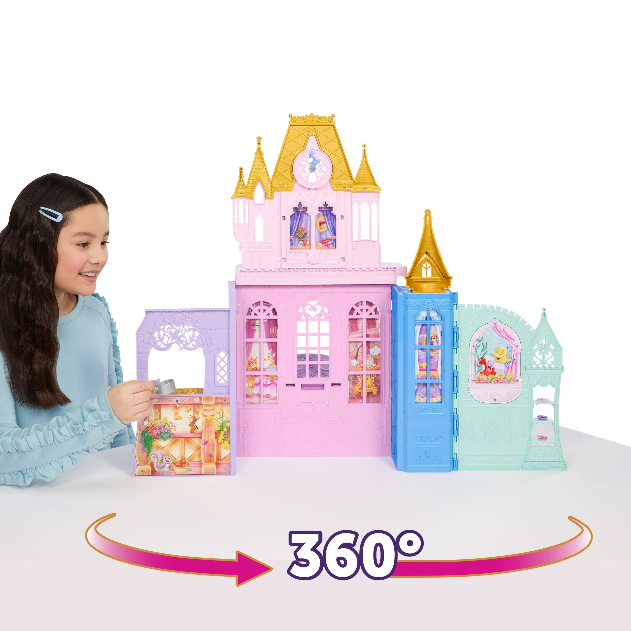 Disney Princess Close & Carry Foldable Castle Playset With 5 Play Areas & 20 Accessories - Image 4