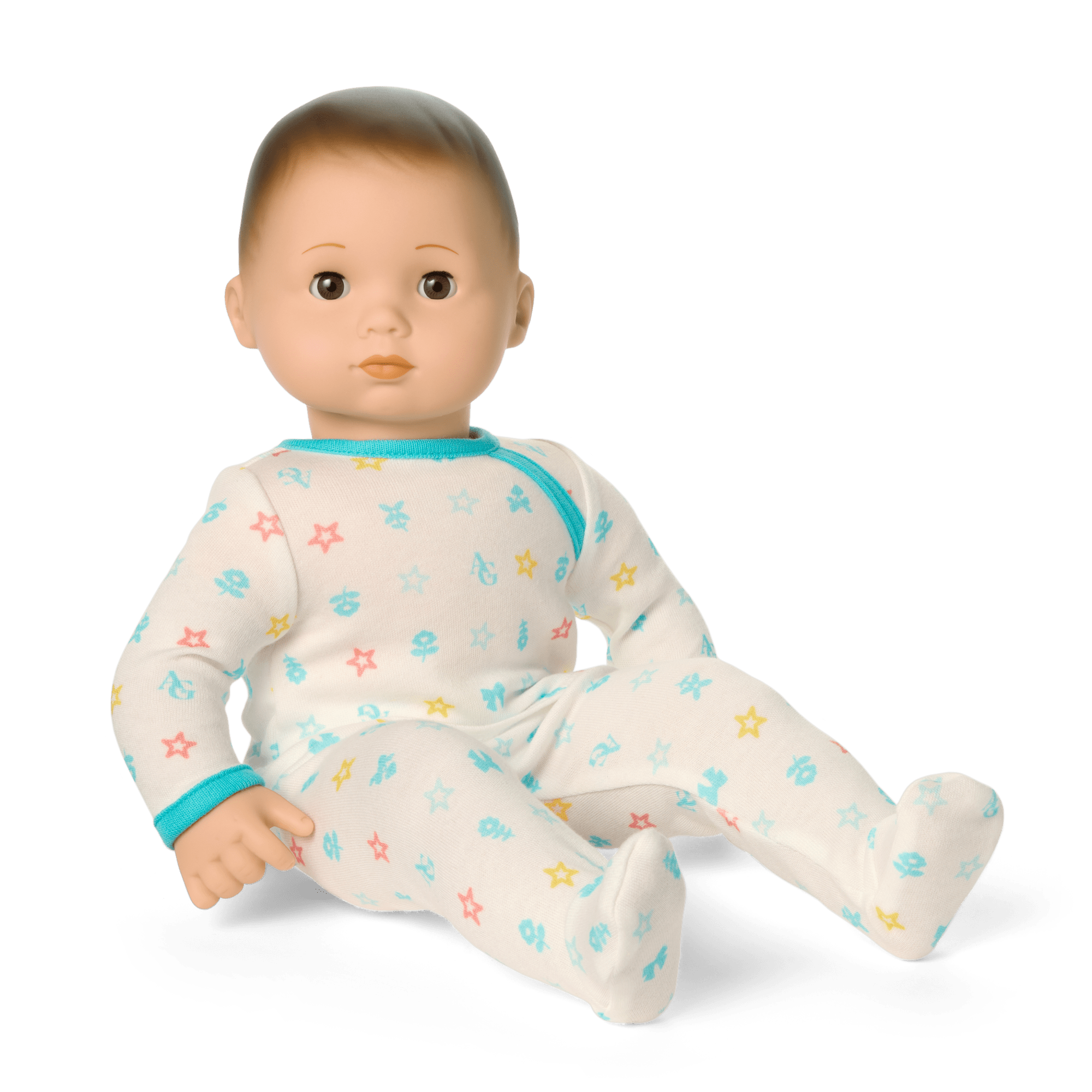 Bitty Baby® Doll #2 with brown hair in Pastel Blue