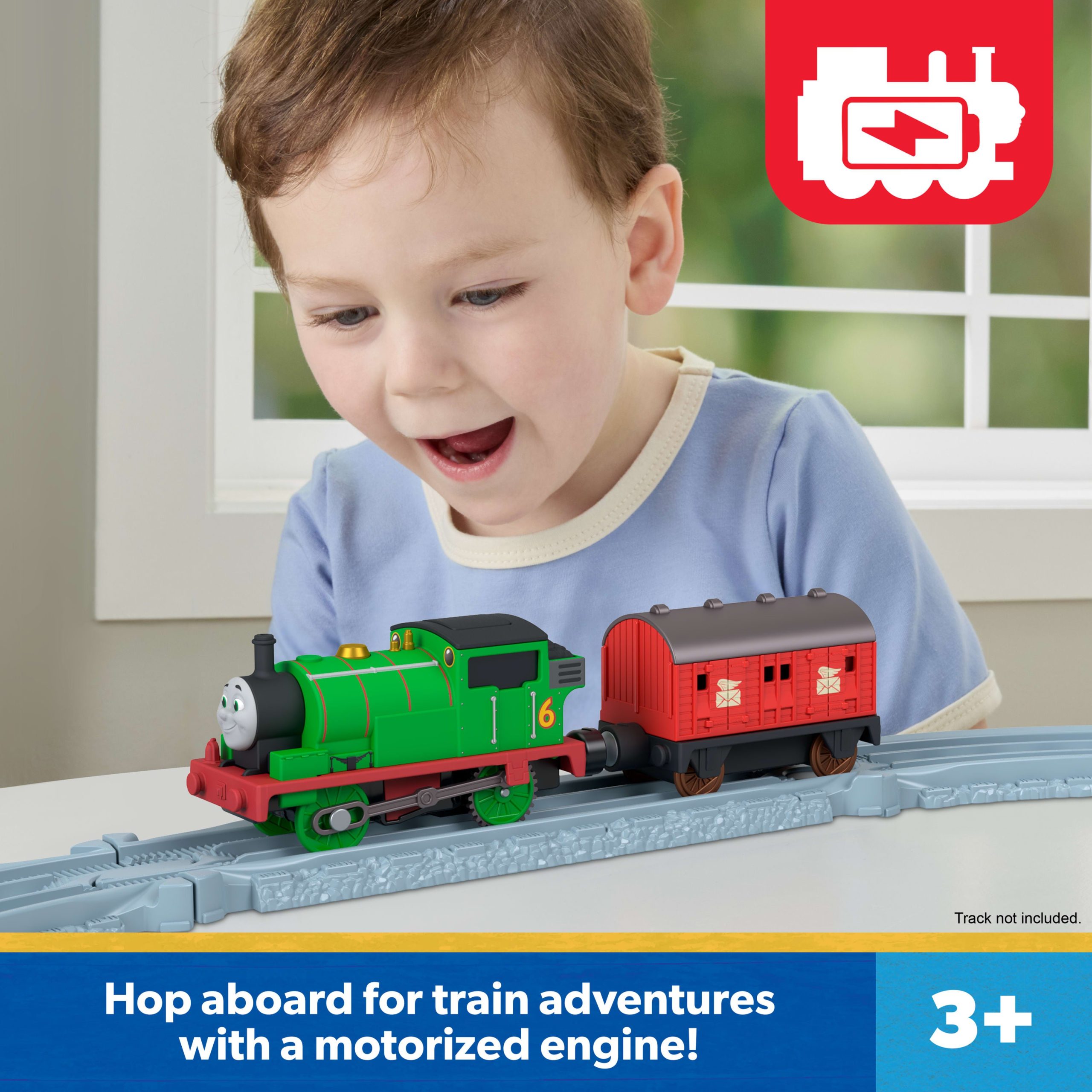 Thomas & Friends By Fisher-Price Motorized Percy Engine & Mail Car. Battery-Powered Toy Train - Image 2