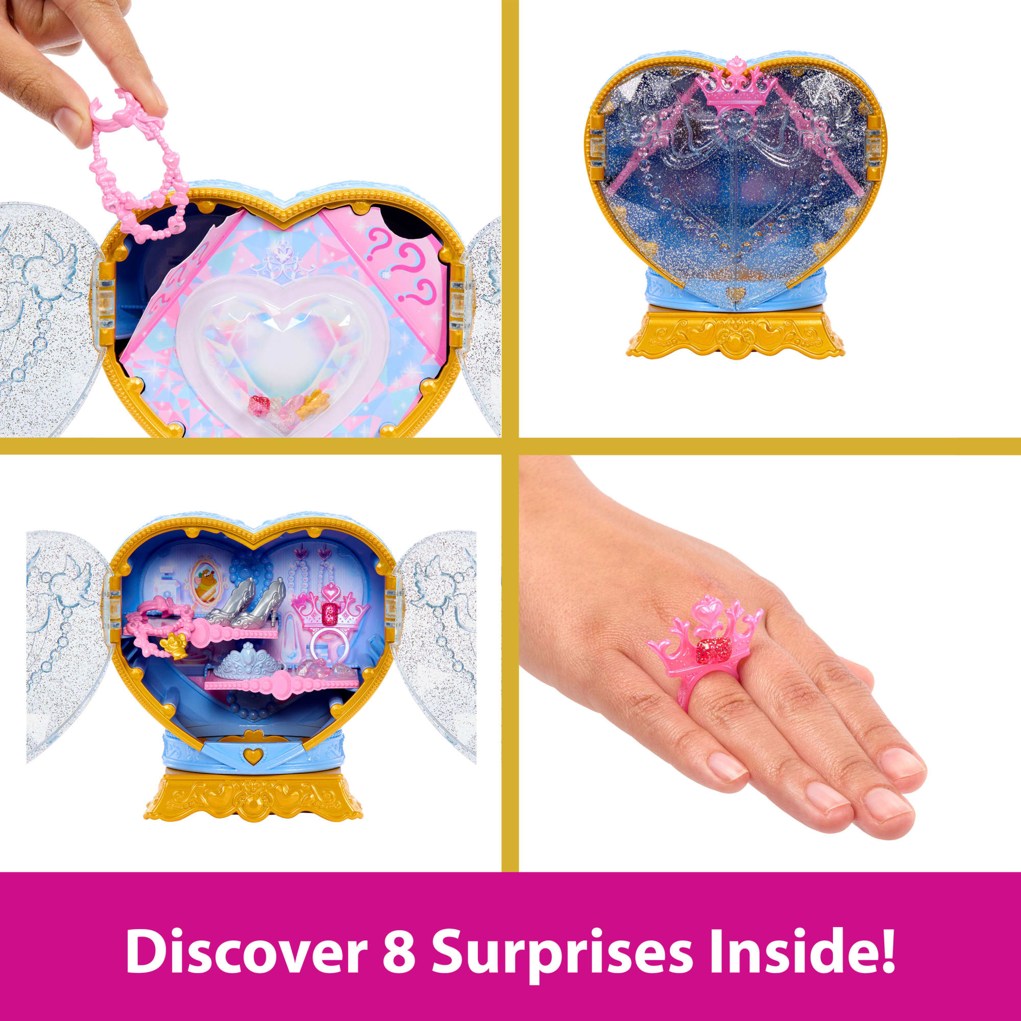Disney Princess Jewel Reveal Cinderella Fashion Doll W/ 8 Surprises Including Gem Box & Accessories - Image 3
