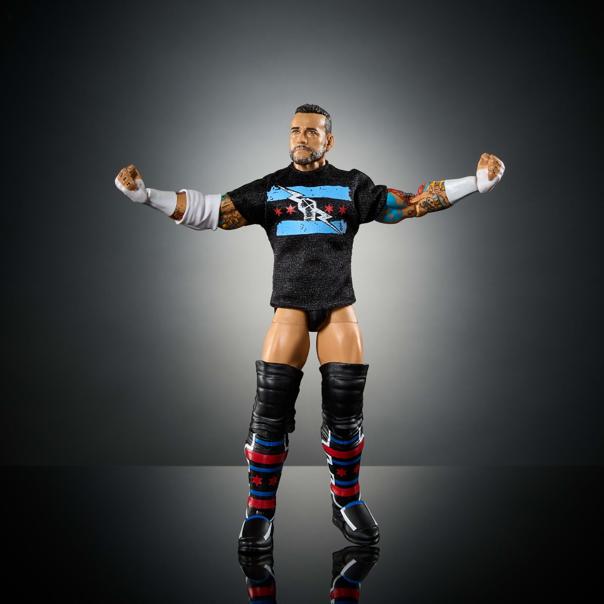 WWE Figura de Acción Elite Cm Punk negro - Image 5