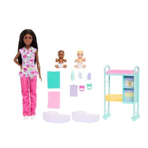Barbie Careers Baby Doctor Playset With Brunette Fashion Doll. 2 Baby Dolls. Exam Table & Accessories