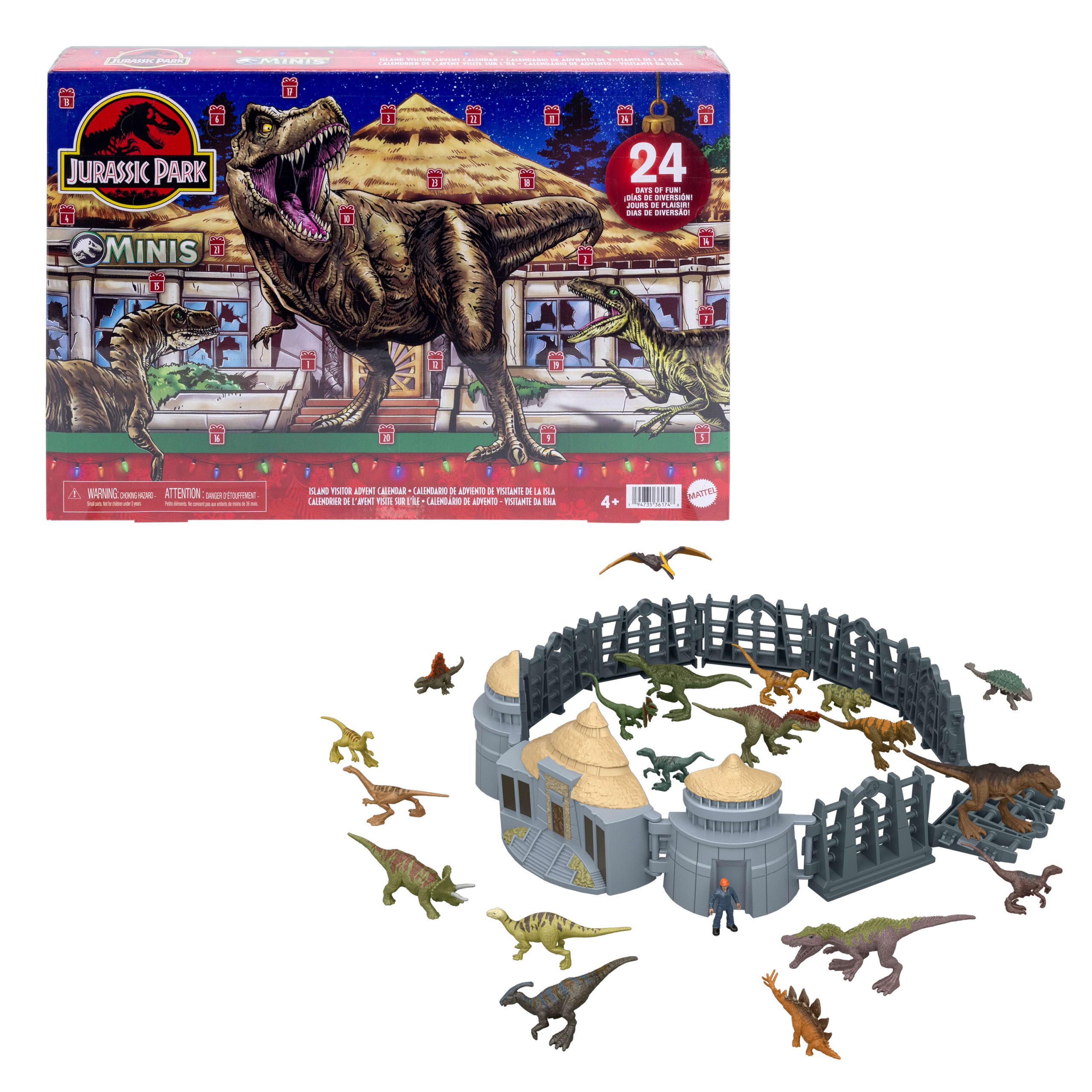 Jurassic World Island Visitor Advent Calendar. 24 Days Toy Surprises. 19 Dinosaur Minis