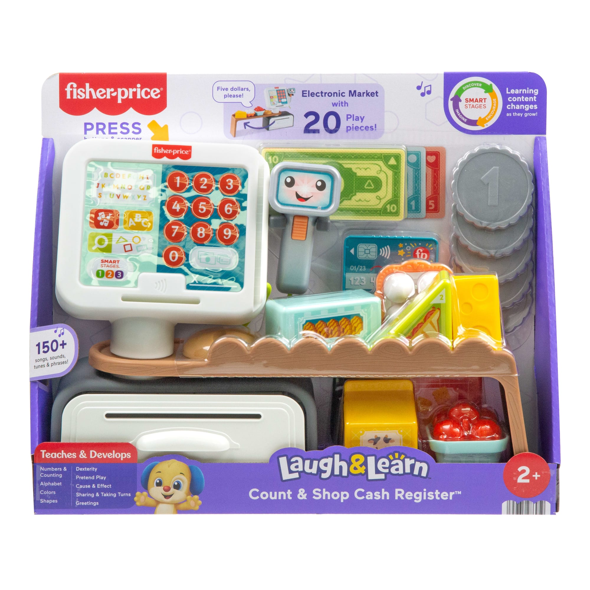 Fisher-Price Laugh & Learn Count & Shop Cash Register Electronic Toddler Learning Toy. 20 Pieces - Image 6