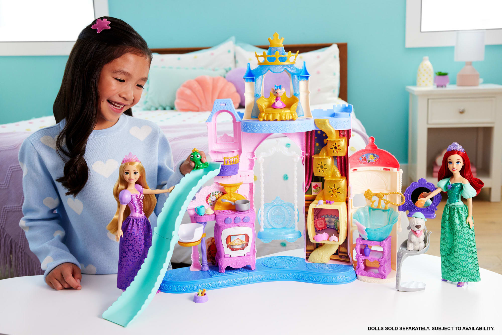 Disney Princess Pet Palace Playset With 7 Play Areas. 3 Animal Friends & 20+ Furniture & Accy - Image 2