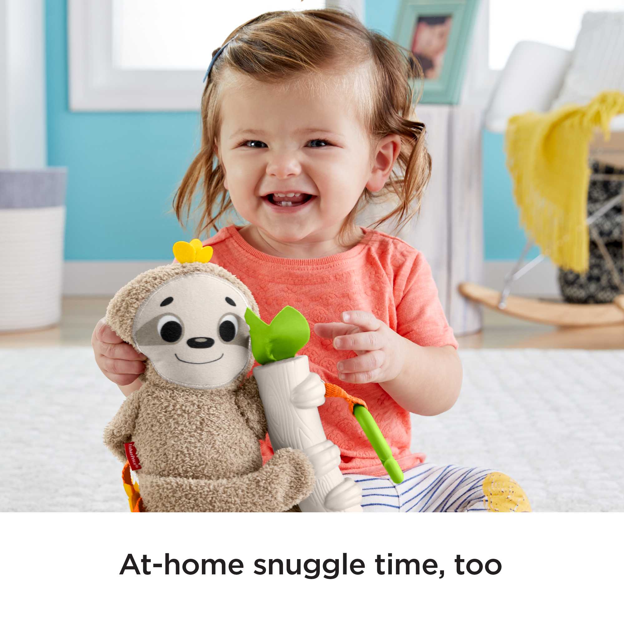 Fisher-Price Slow Much Fun Stroller Sloth Baby Toy With Sensory Details For Newborns - Image 3