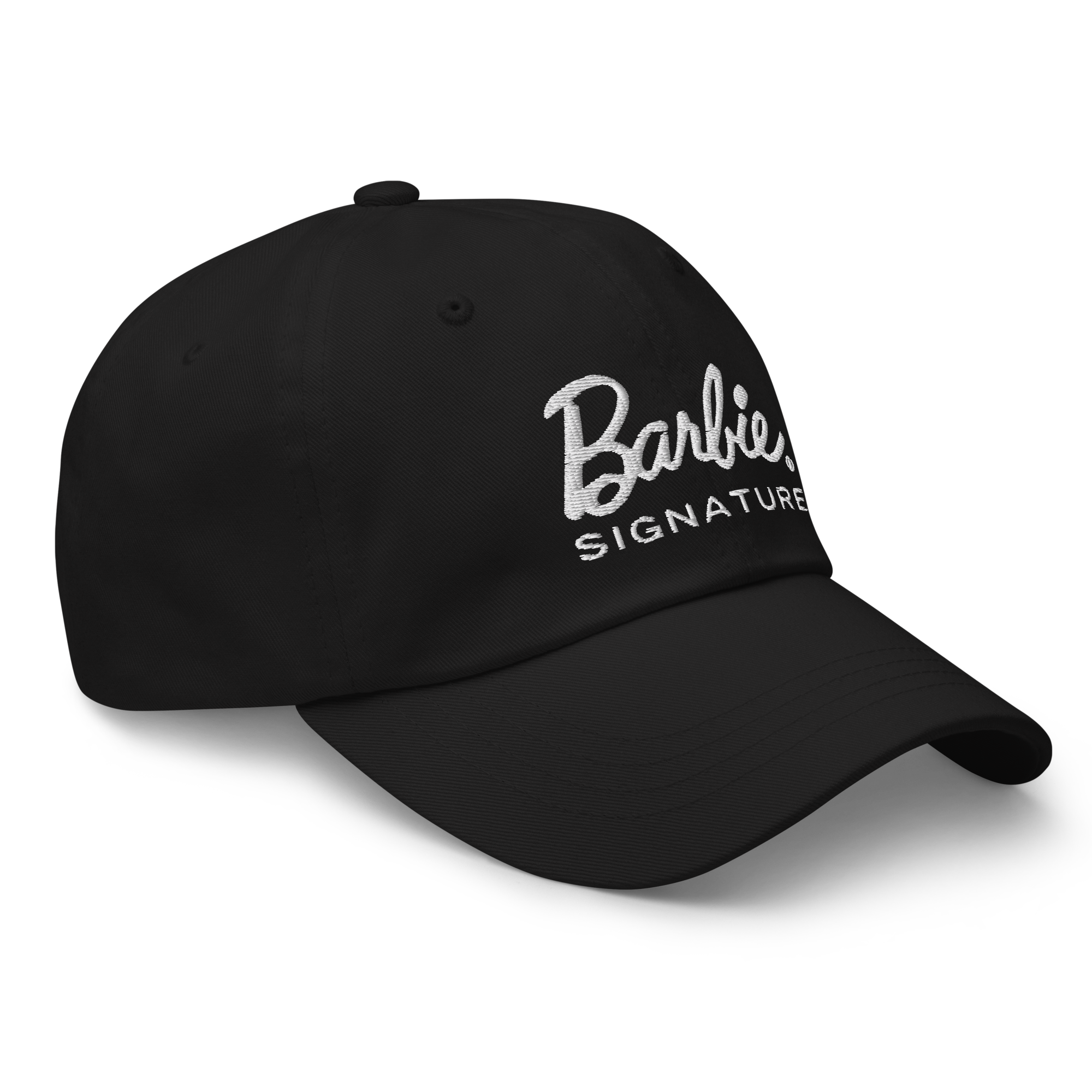 Barbie Signature Logo Black Baseball Hat - Image 3