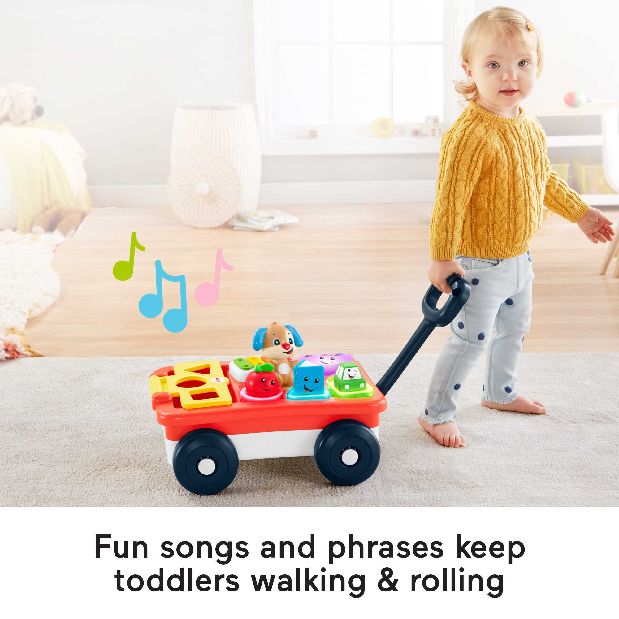 Fisher-Price Laugh & Learn Pull & Play Learning Wagon Baby & Toddler Toy With 4 Accessories - Image 4