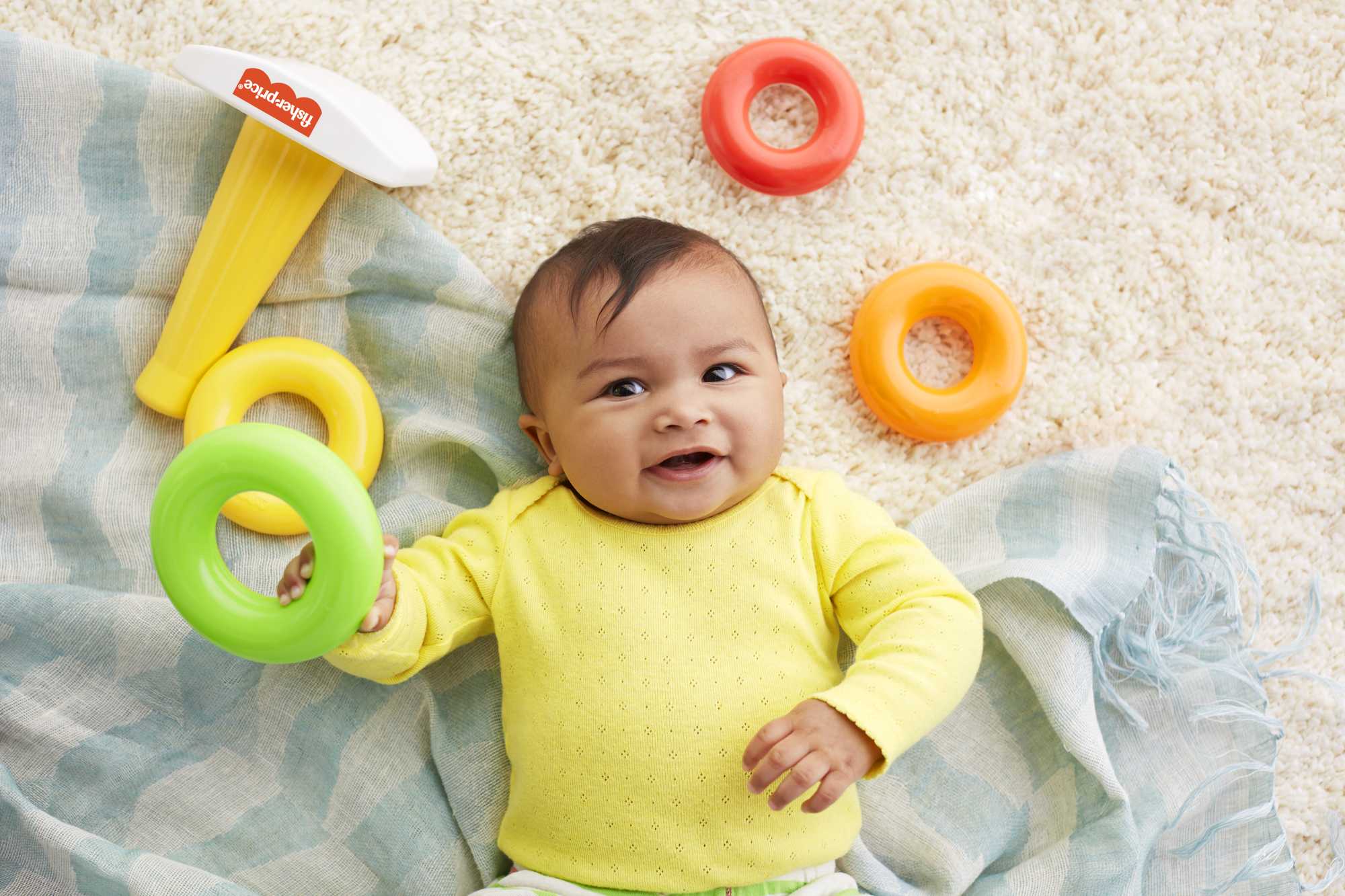 Fisher-Price Rock-A-Stack Ring Stacking Toy With Roly-Poly Base For Infants - Image 4