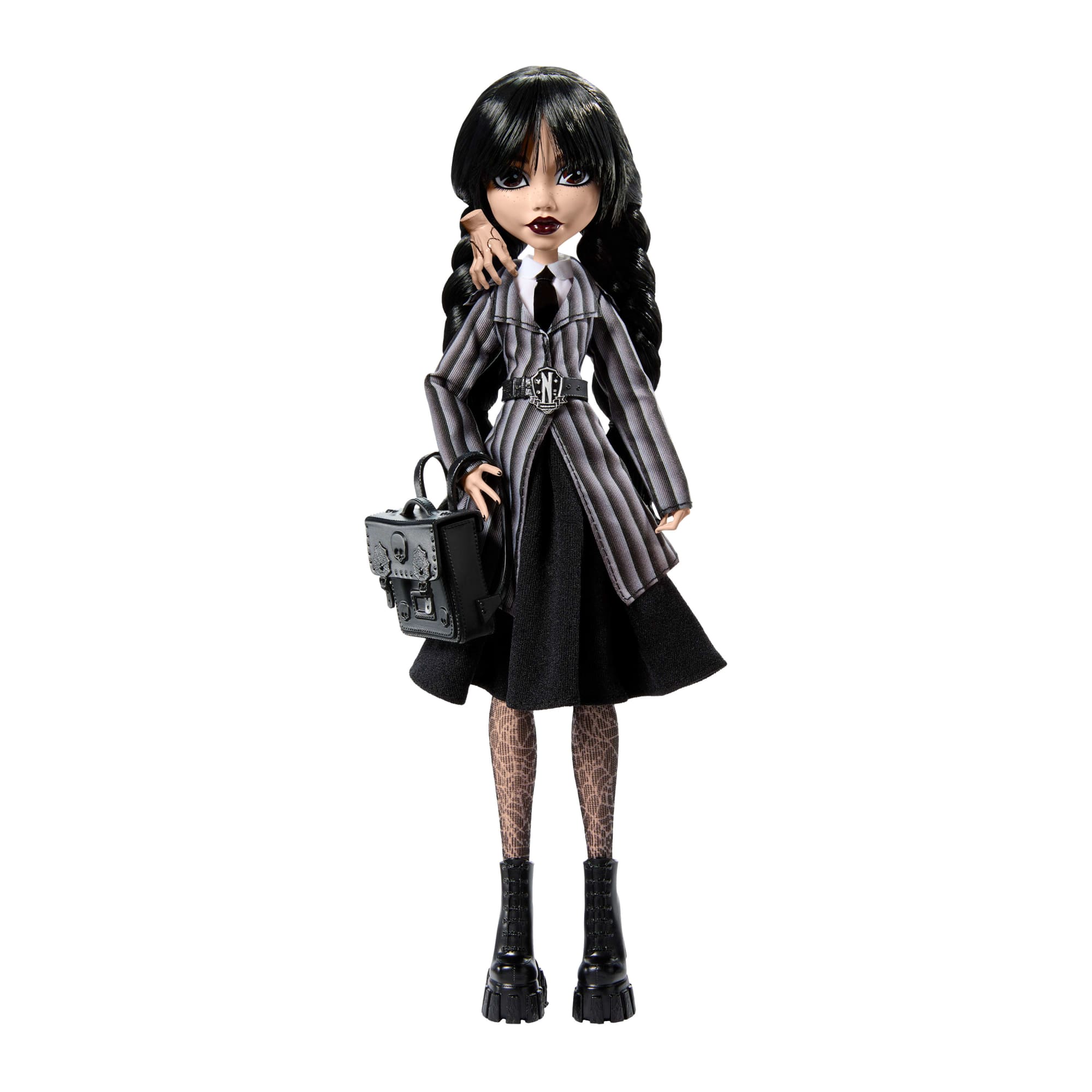 Monster High Wednesday Collectible Doll. Wednesday Addams in Nevermore Academy Uniform With Thing - Image 2
